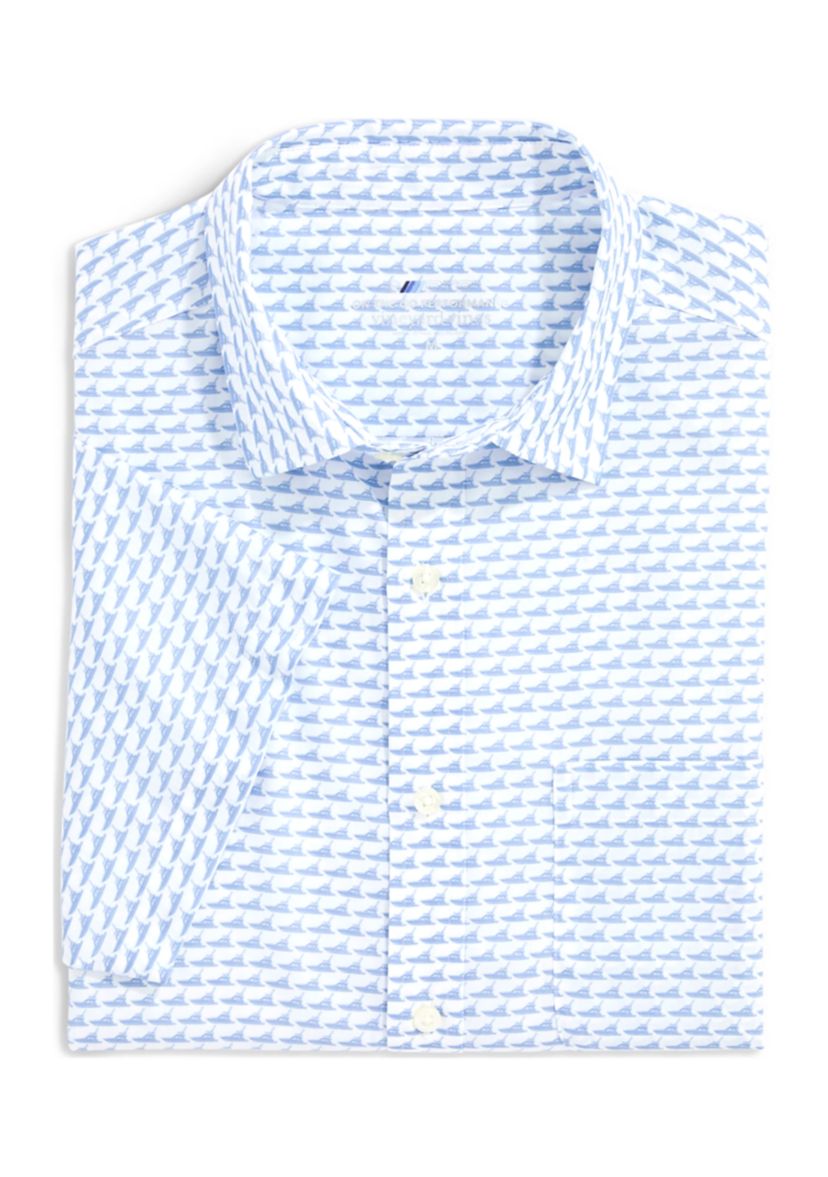 Mens Sport Fisher Allover On the Go Brrr Short Sleeve Shirt