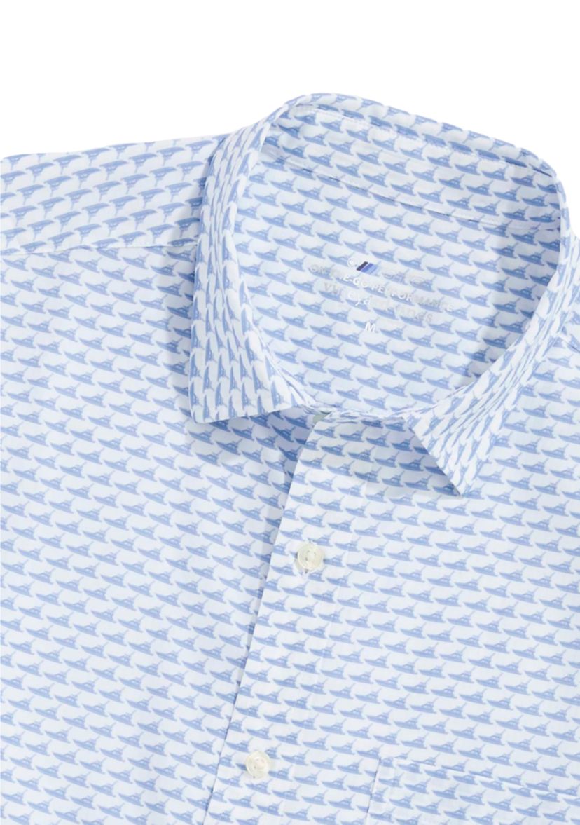 Mens Sport Fisher Allover On the Go Brrr Short Sleeve Shirt
