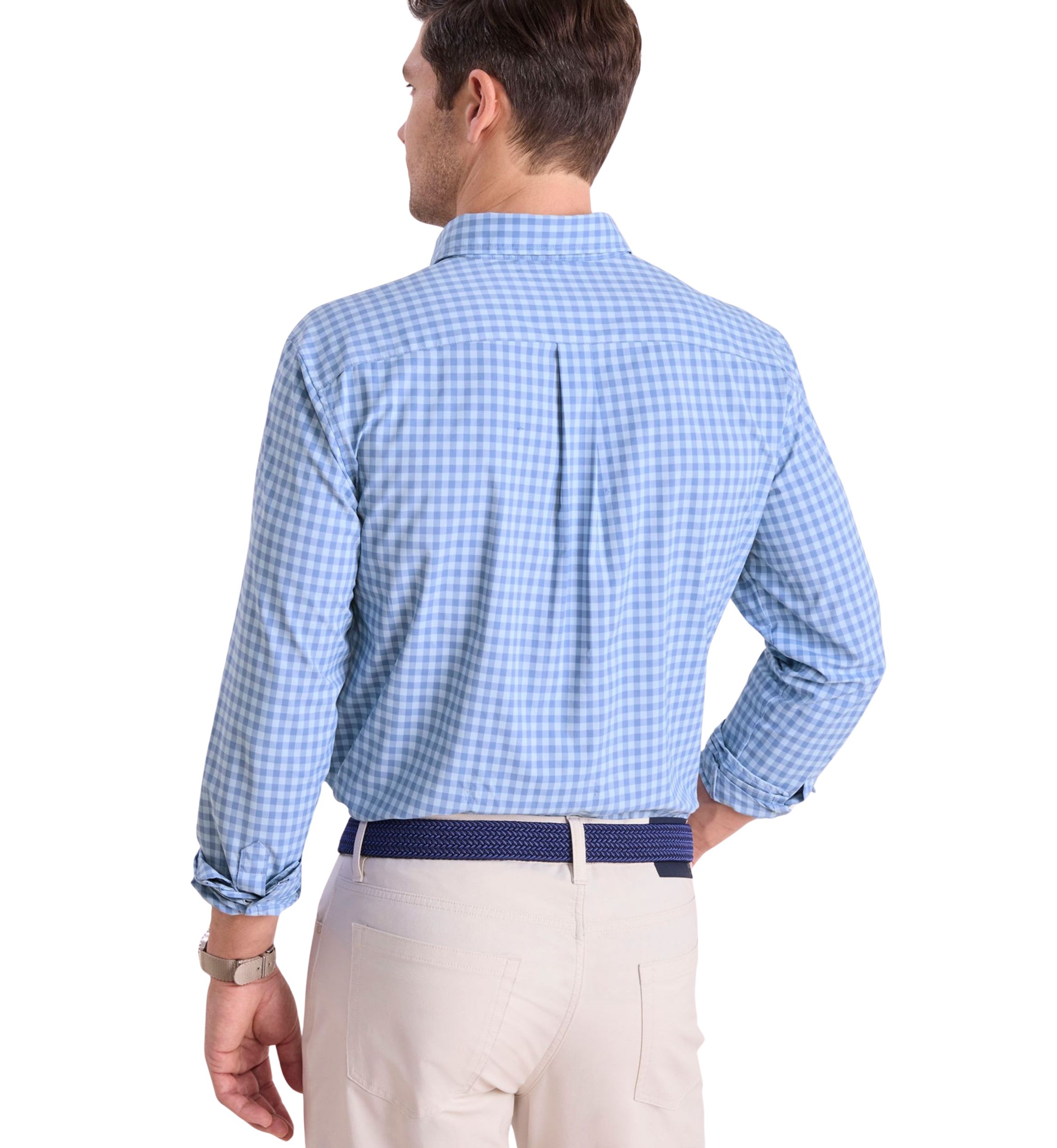 Mens Topsail Gingham Featherweight Performance Shirt