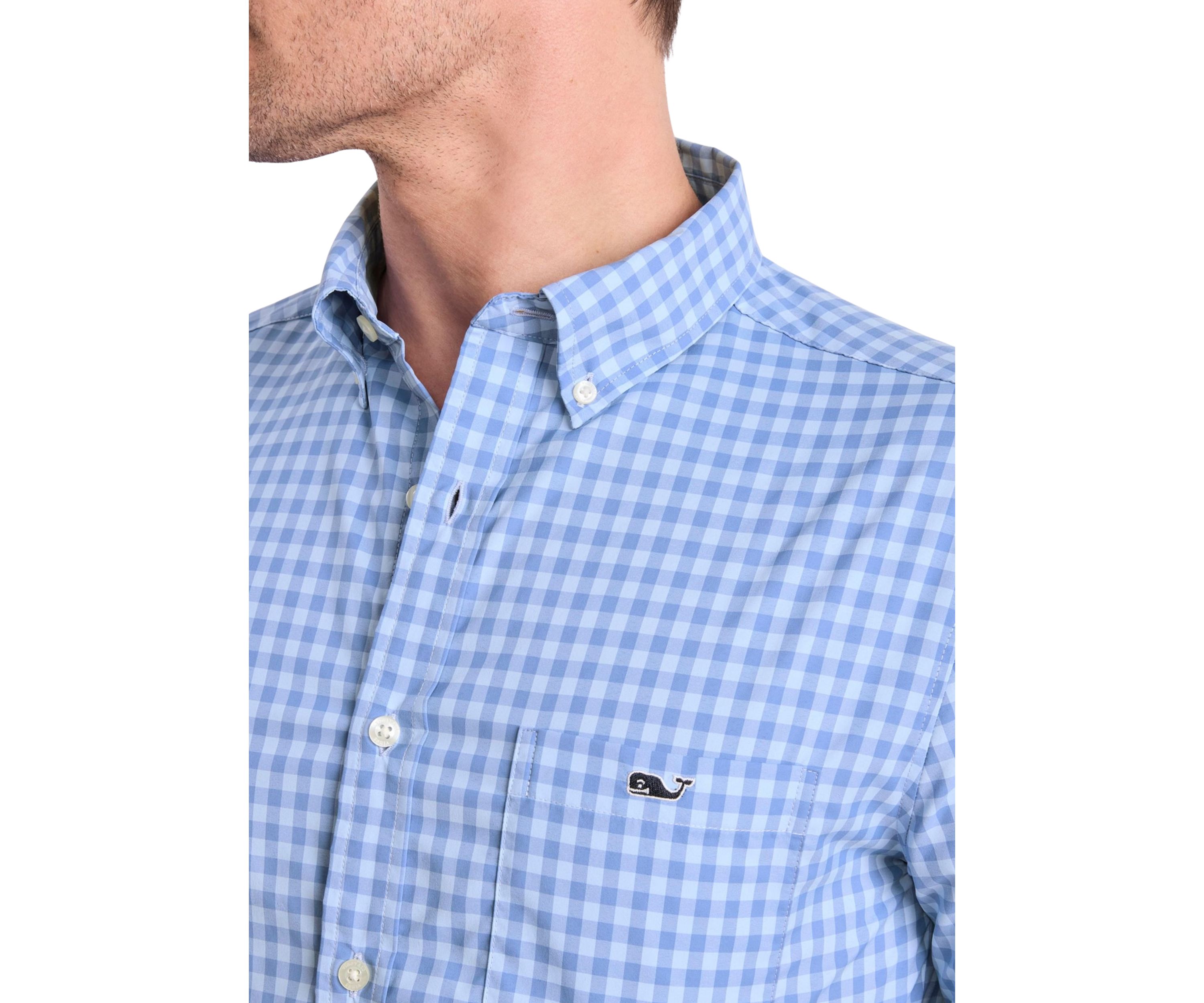 Mens Topsail Gingham Featherweight Performance Shirt