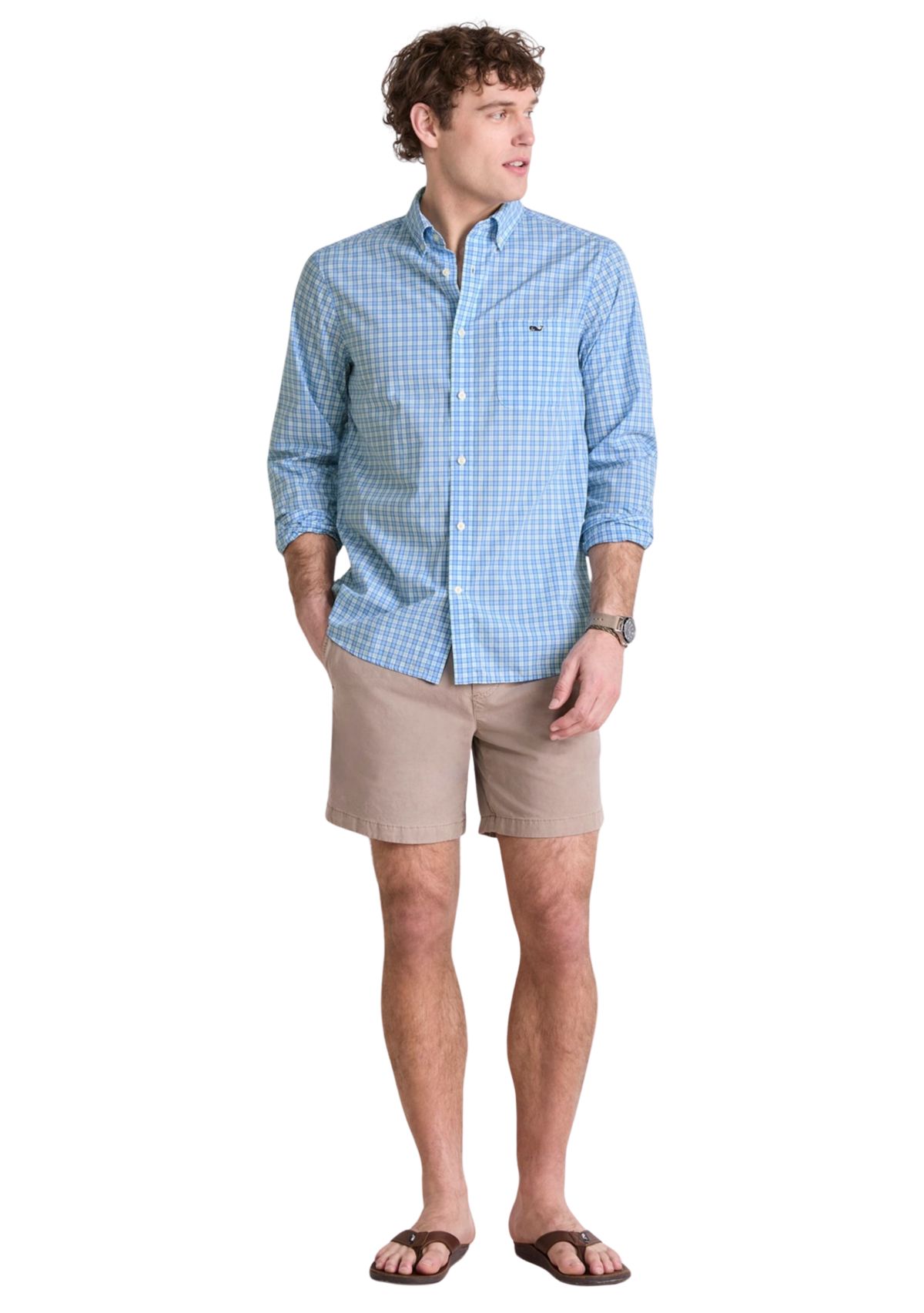 Mens Tobago Check Perfect Wash Poplin Shirt