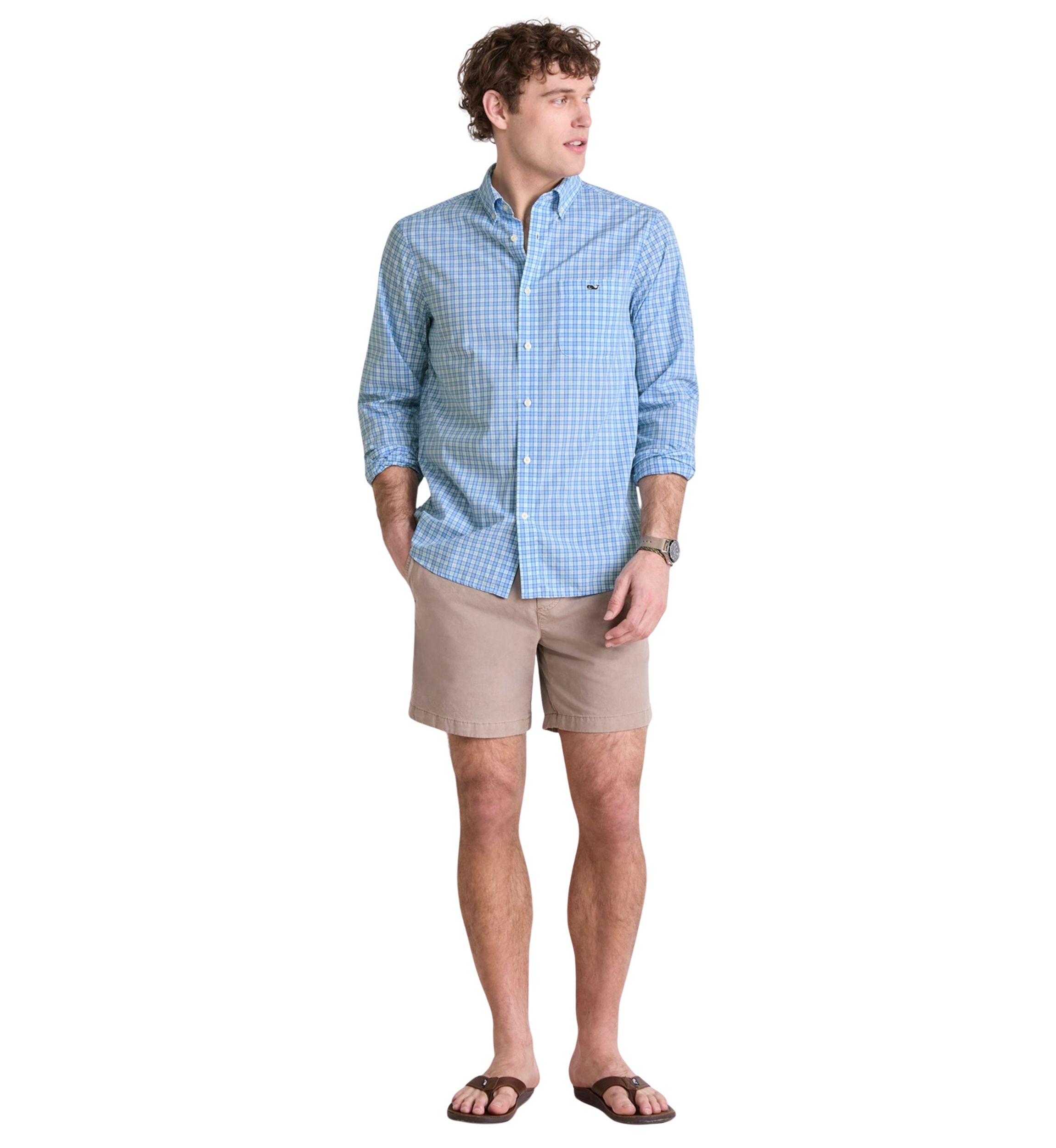 Mens Tobago Check Perfect Wash Poplin Shirt