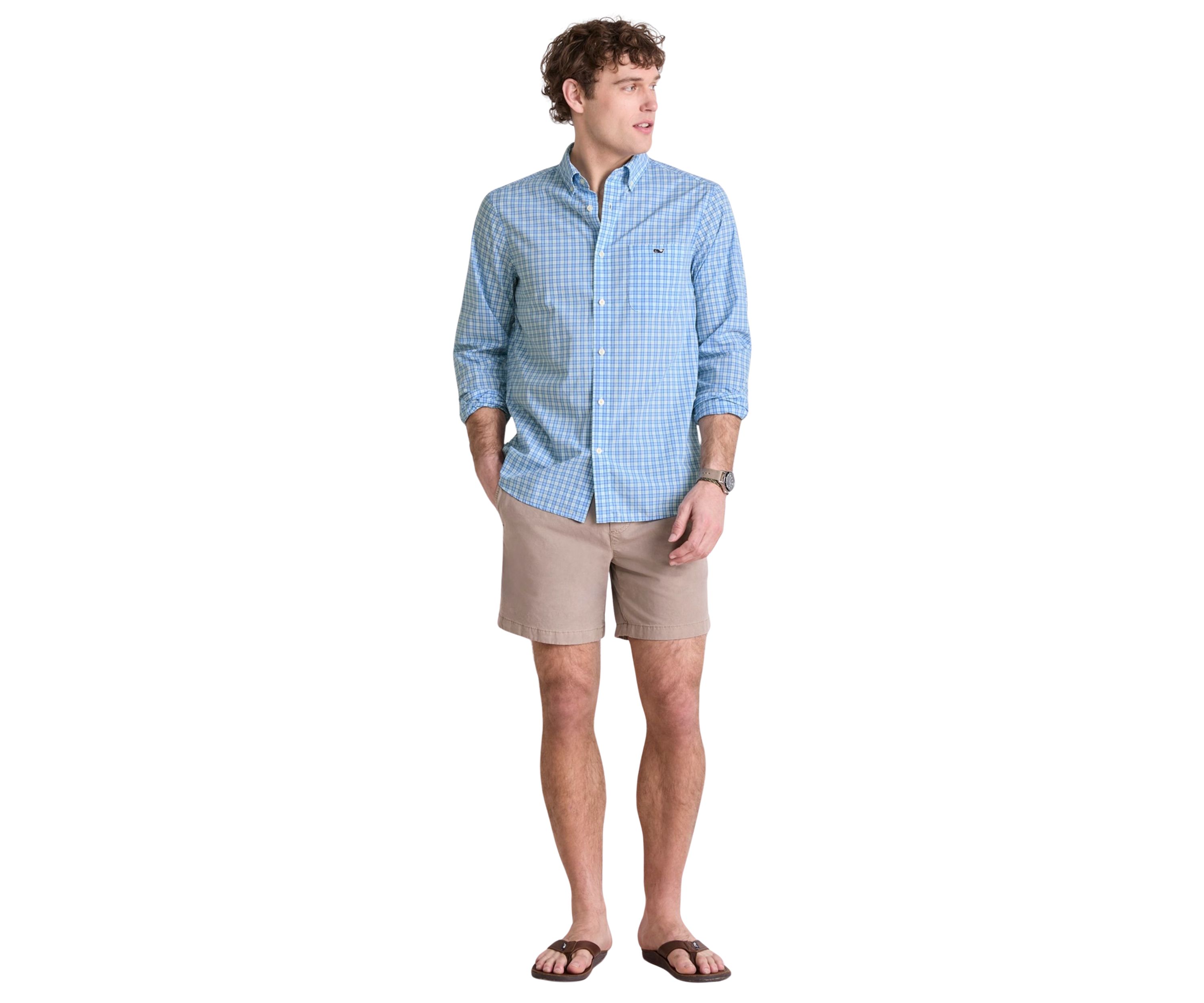 Mens Tobago Check Perfect Wash Poplin Shirt