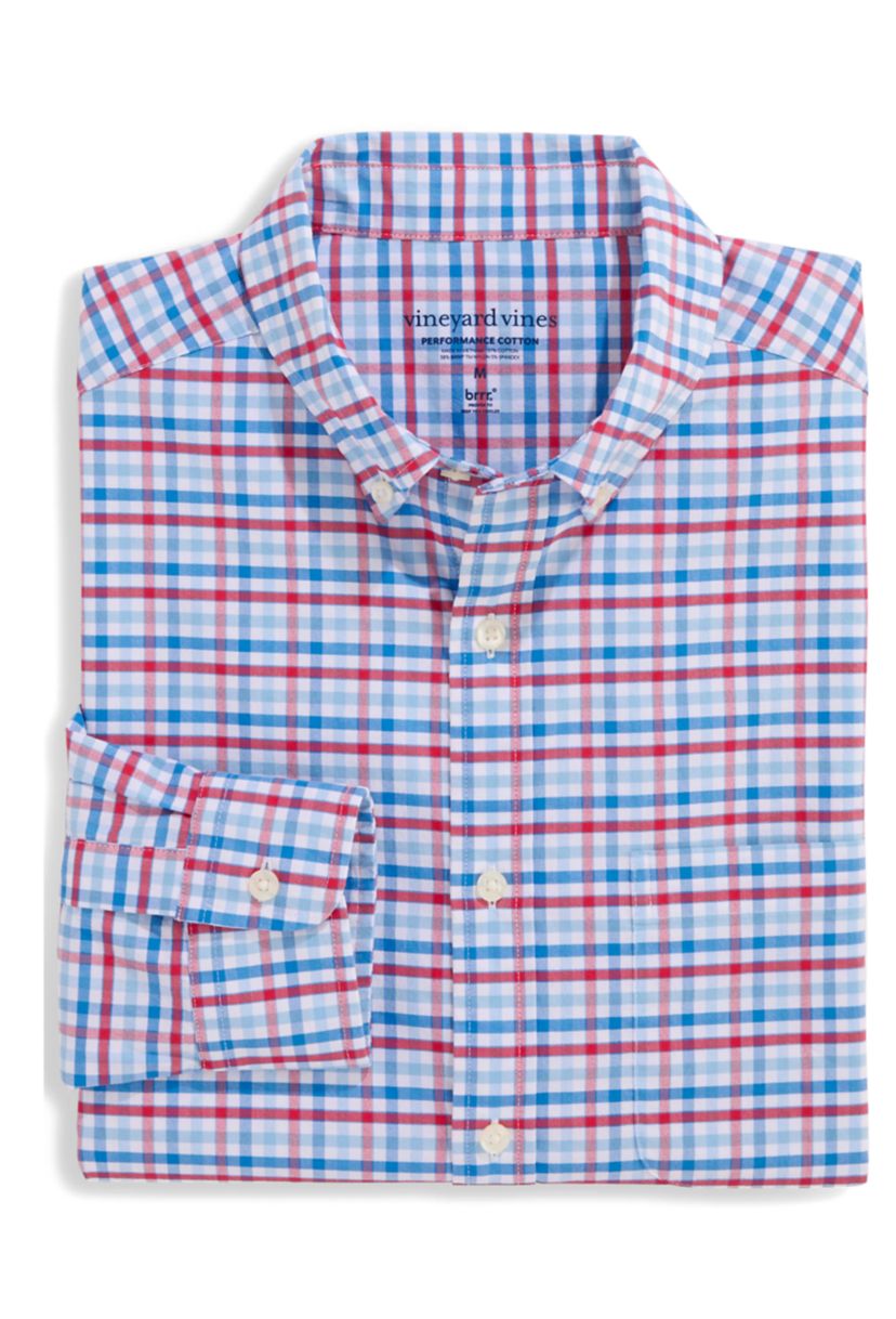 Mens Road Town Tattersall Performance Cotton Shirt