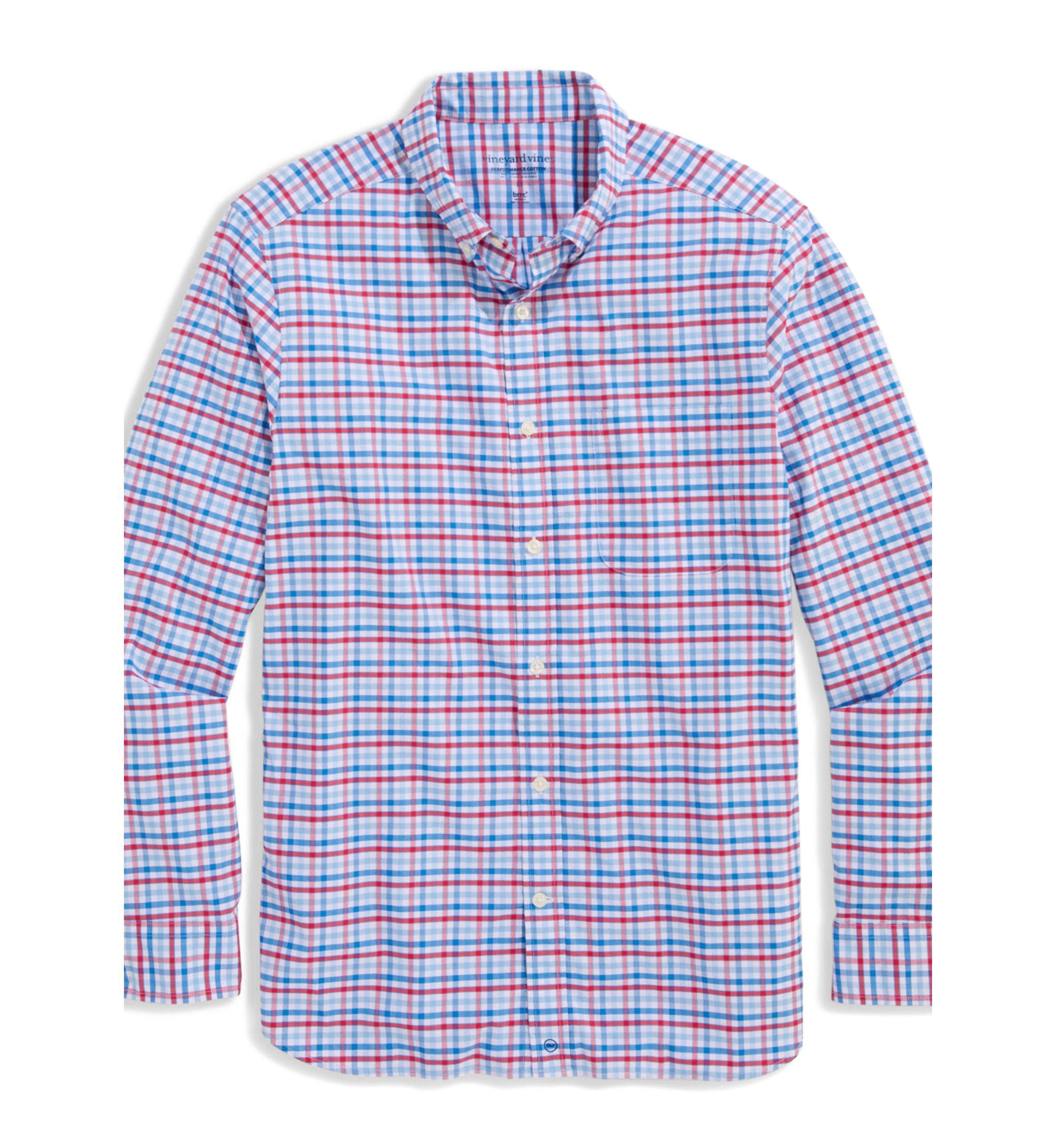 Mens Road Town Tattersall Performance Cotton Shirt