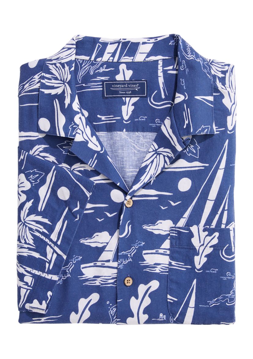 Mens Anguilla Scenic Short Sleeve Cabana Shirt 
