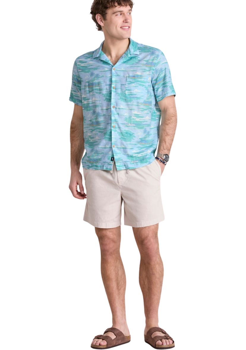 Mens Island Life Linen Blend Short Sleeve Cabana Shirt