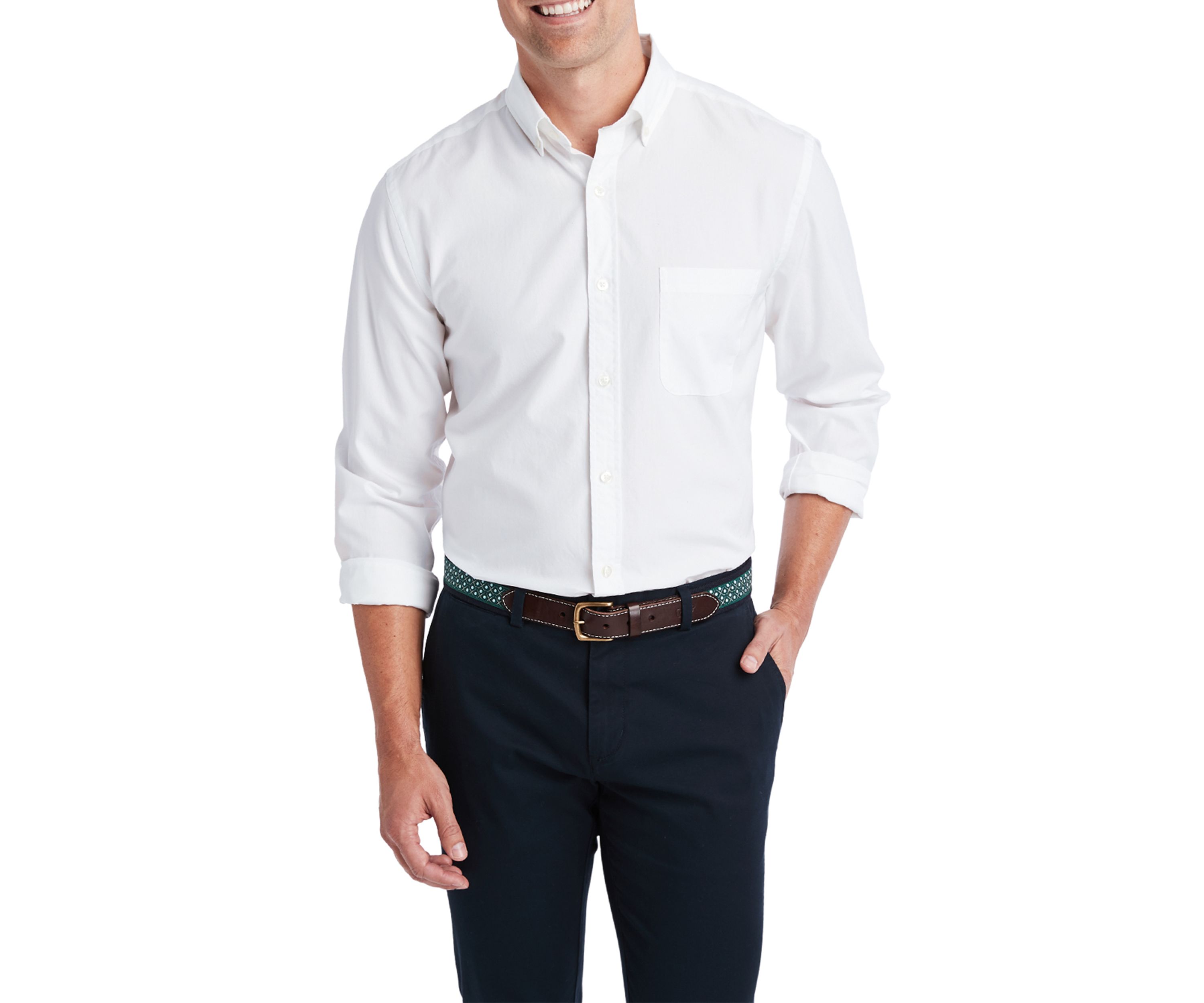 Mens Classic Fit Solid Stretch Cotton Shirt 