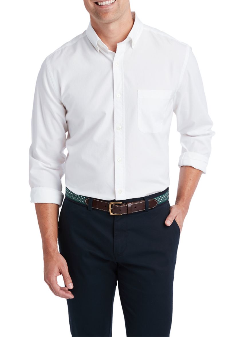 Mens Classic Fit Solid Stretch Cotton Shirt 