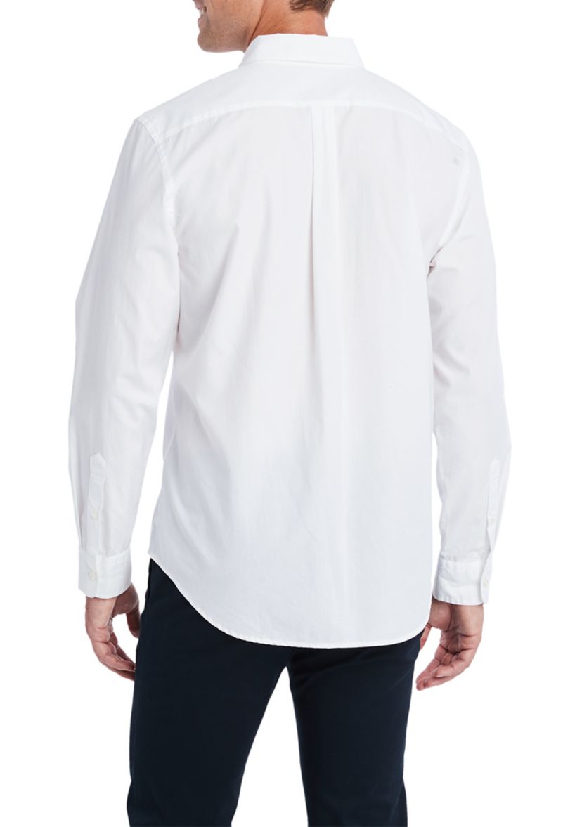 Mens Classic Fit Solid Stretch Cotton Shirt 