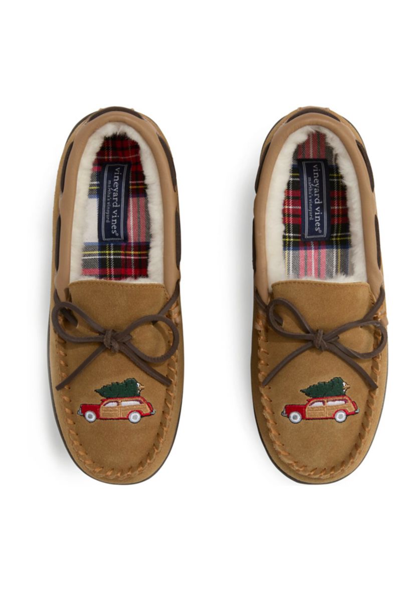 Embroidered Icon Moccasin Slippers 