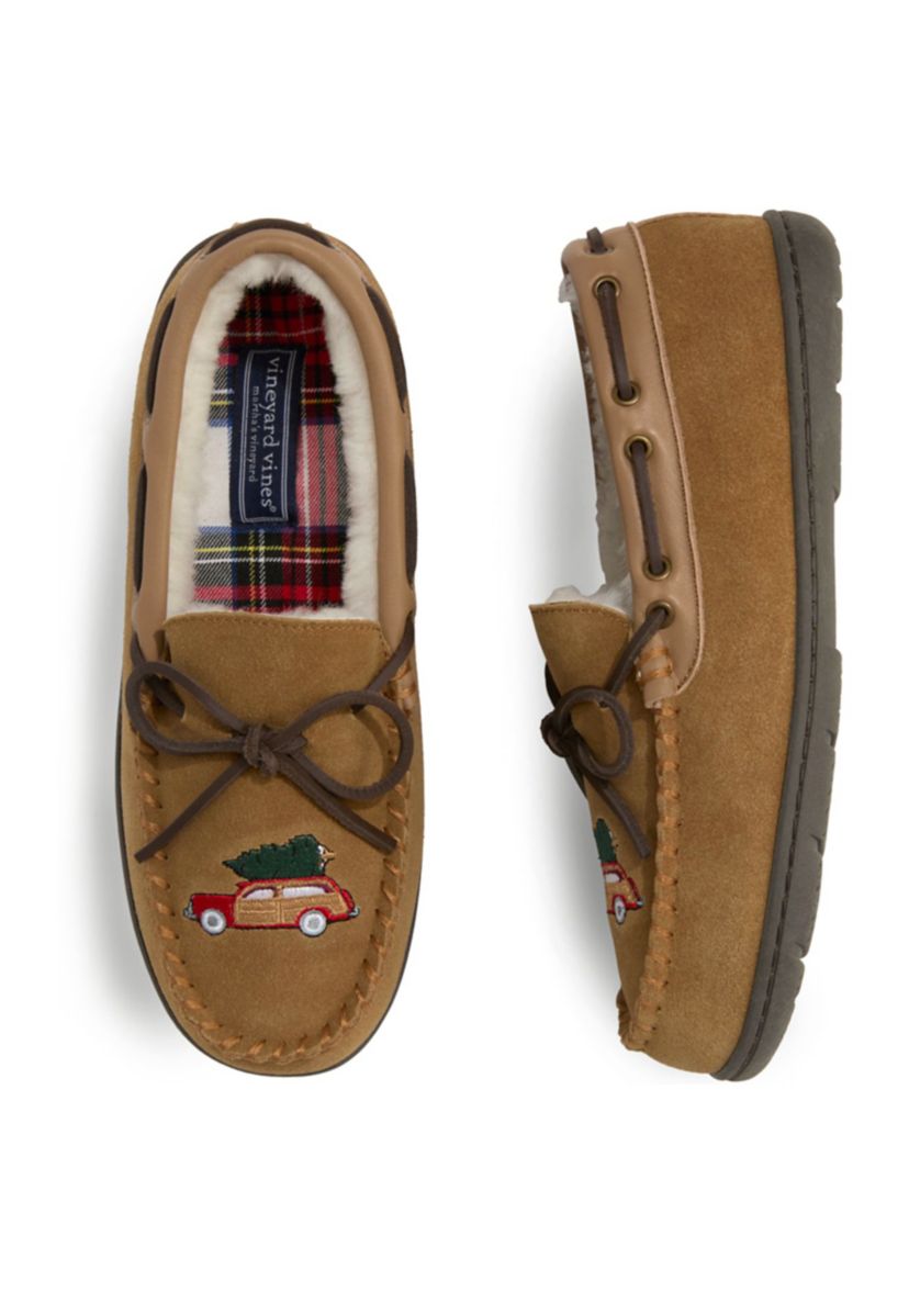 Embroidered Icon Moccasin Slippers 