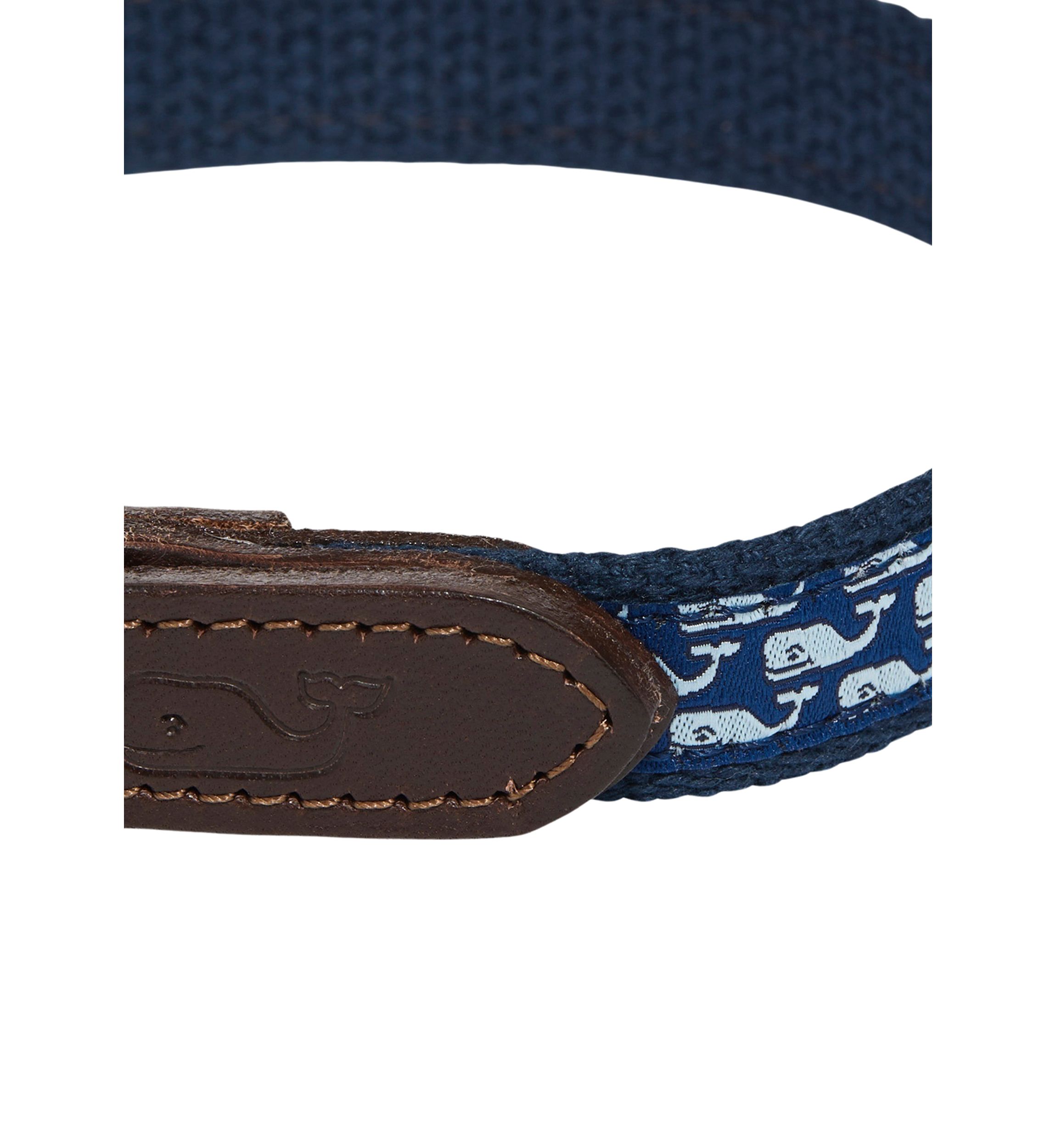 Micro Whale Leather Canvas Club Dog Collar