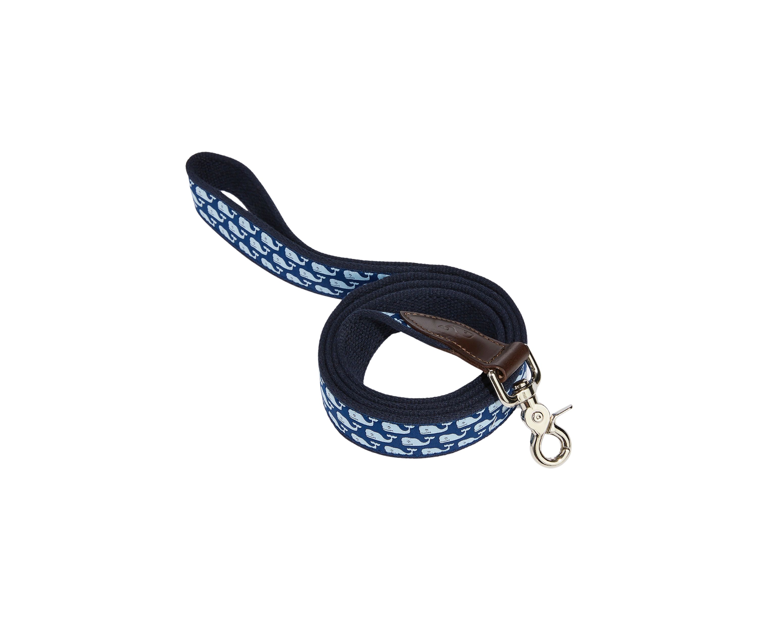 Micro Whale Leather Canvas Club Dog Leash