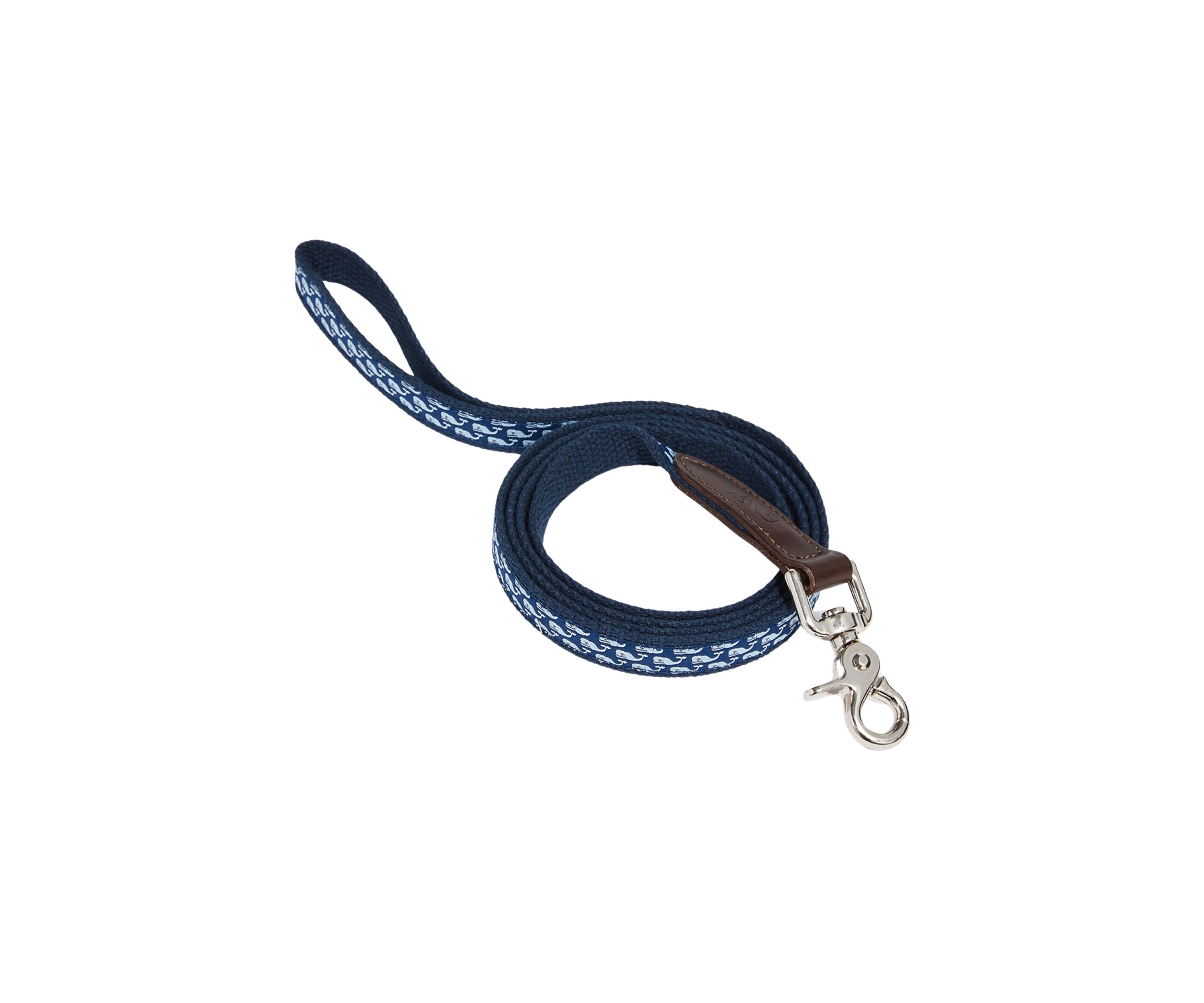 Micro Whale Leather Canvas Club Dog Leash