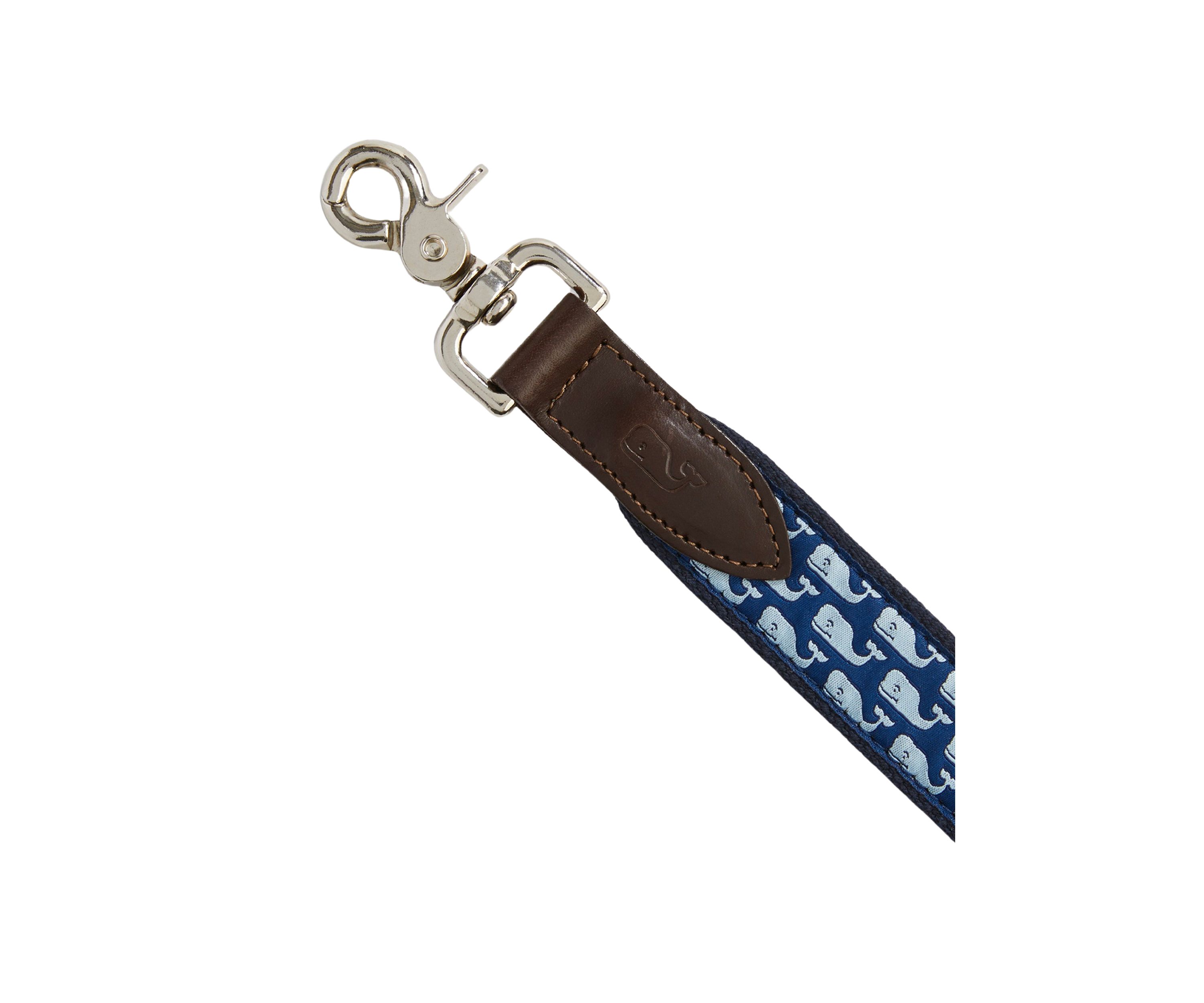 Micro Whale Leather Canvas Club Dog Leash