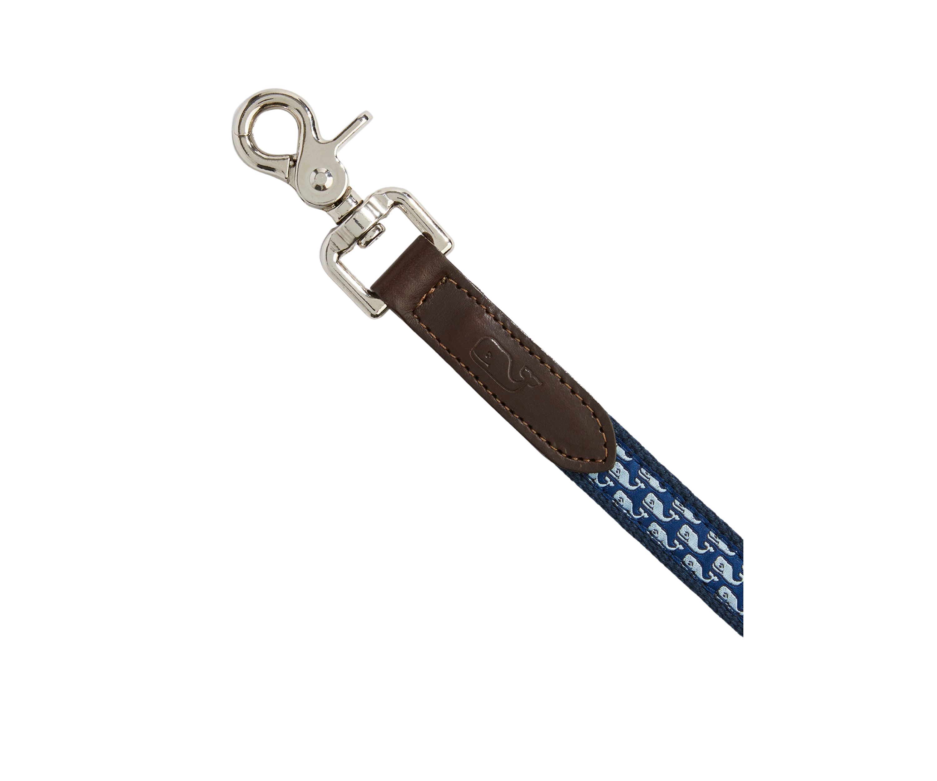 Micro Whale Leather Canvas Club Dog Leash