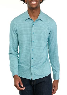 Michael Kors Men's Long Sleeve Performance Gingham Shirt -  3202667CF2402D3RT