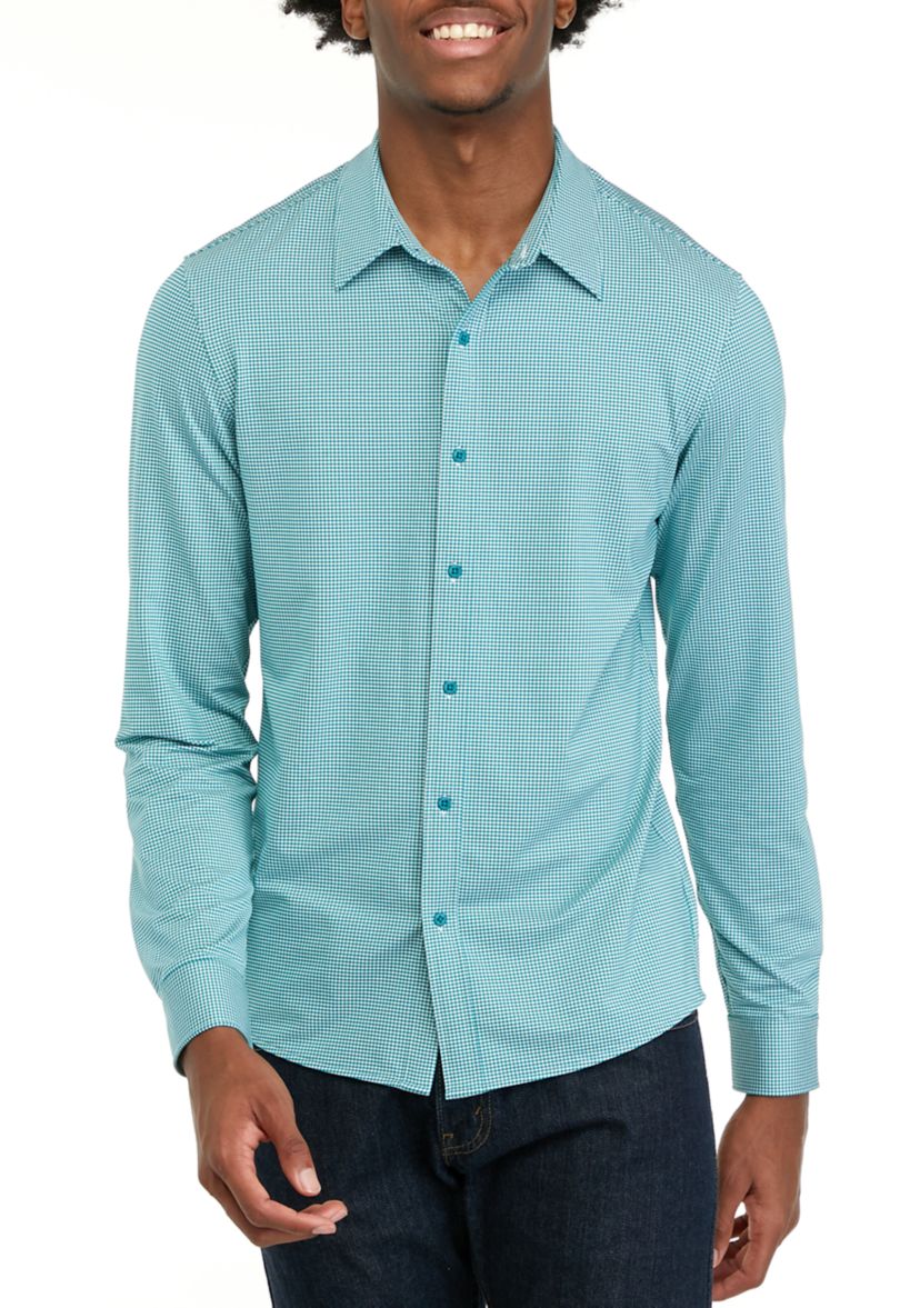 Long Sleeve Performance Gingham Shirt