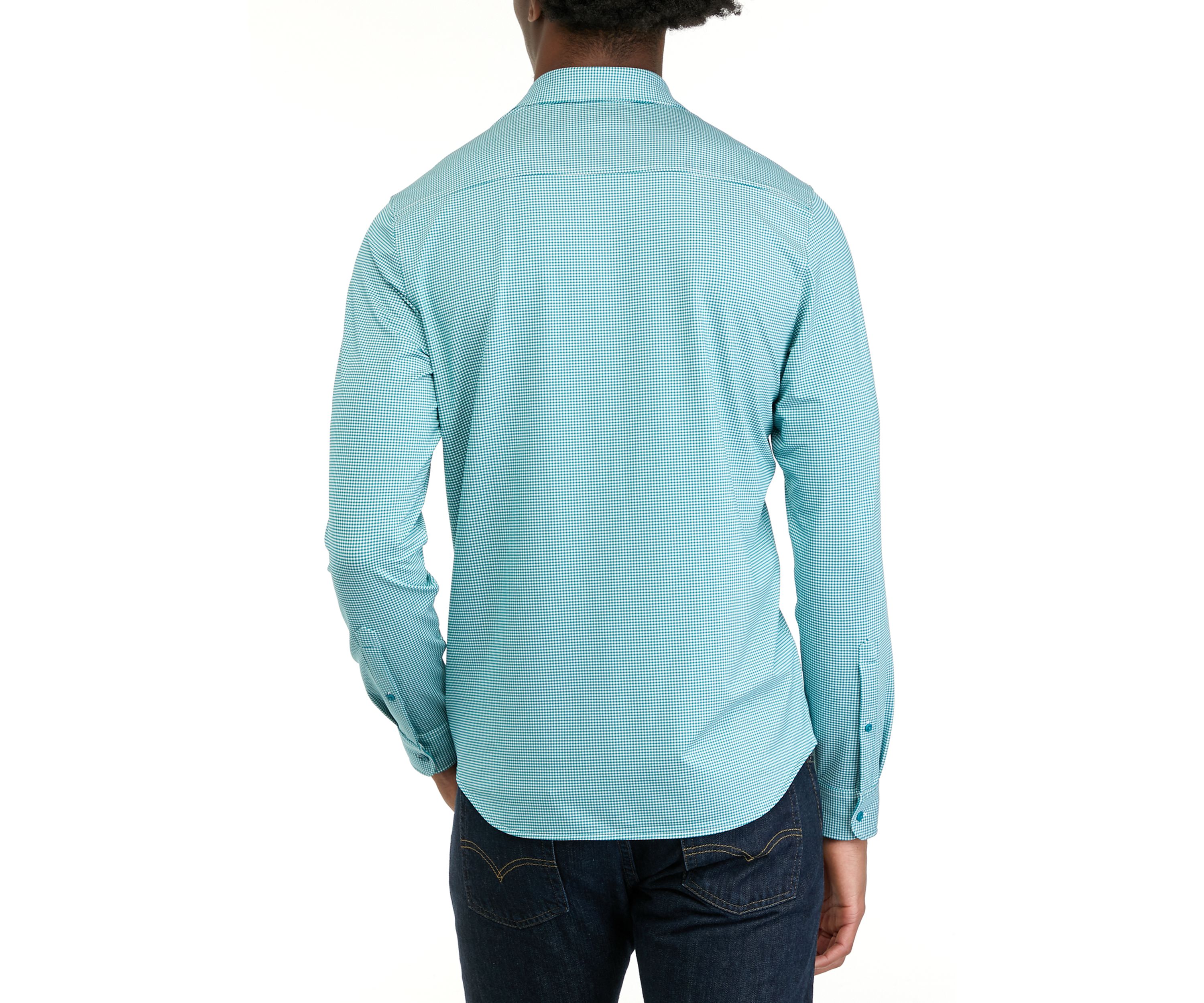 Long Sleeve Performance Gingham Shirt