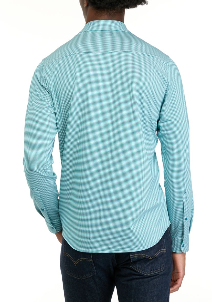 Long Sleeve Performance Gingham Shirt