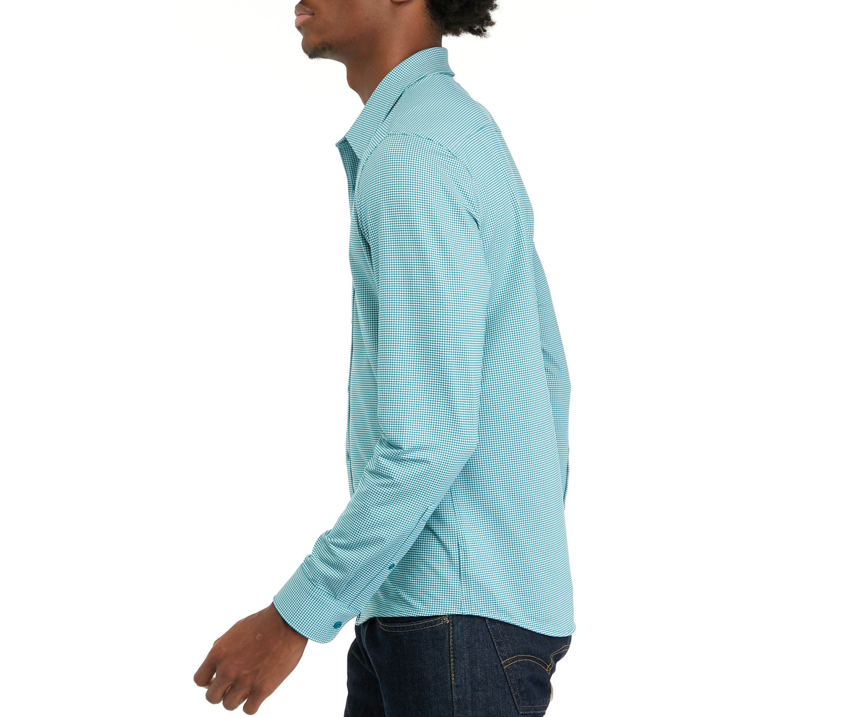 Long Sleeve Performance Gingham Shirt