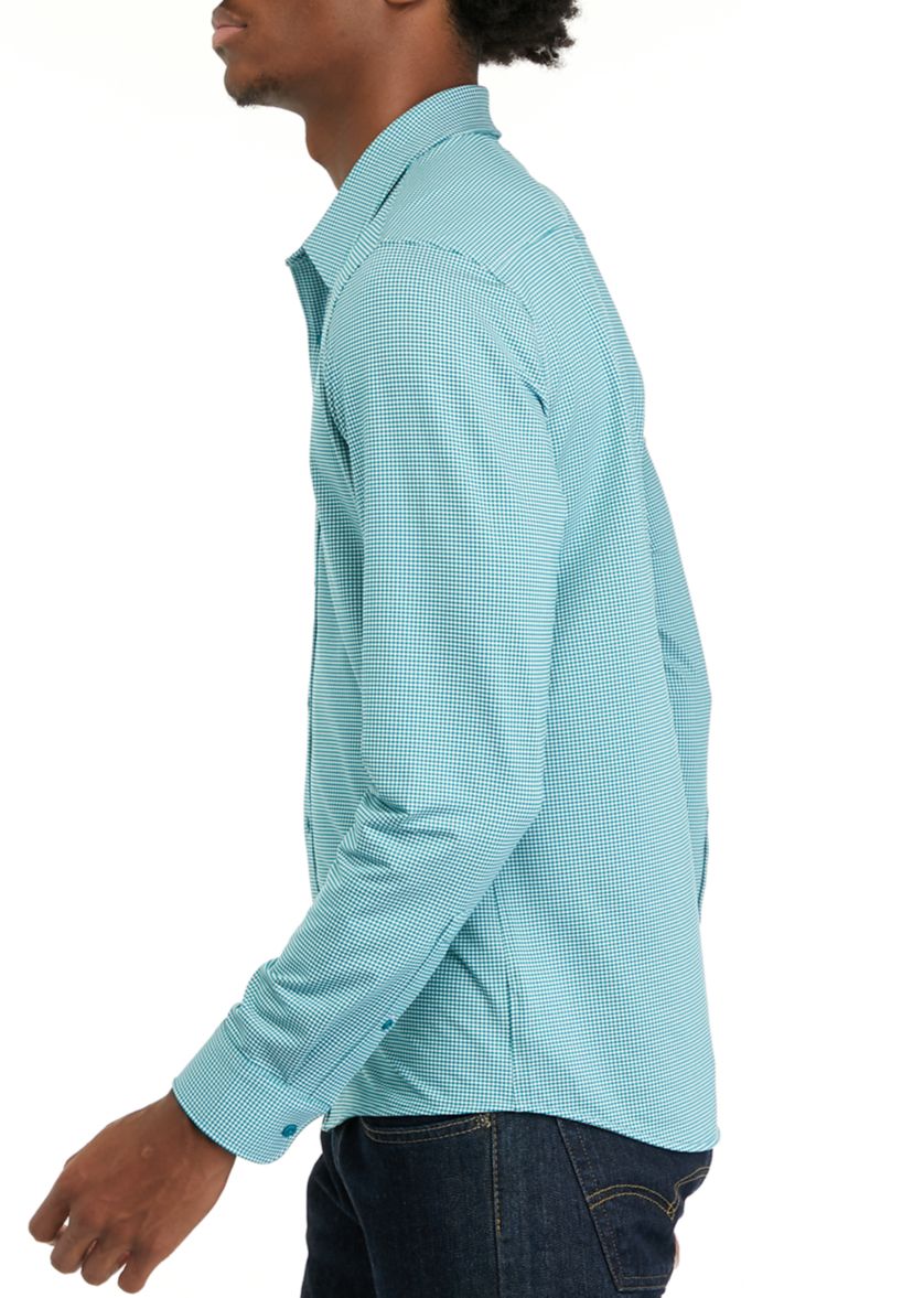 Long Sleeve Performance Gingham Shirt