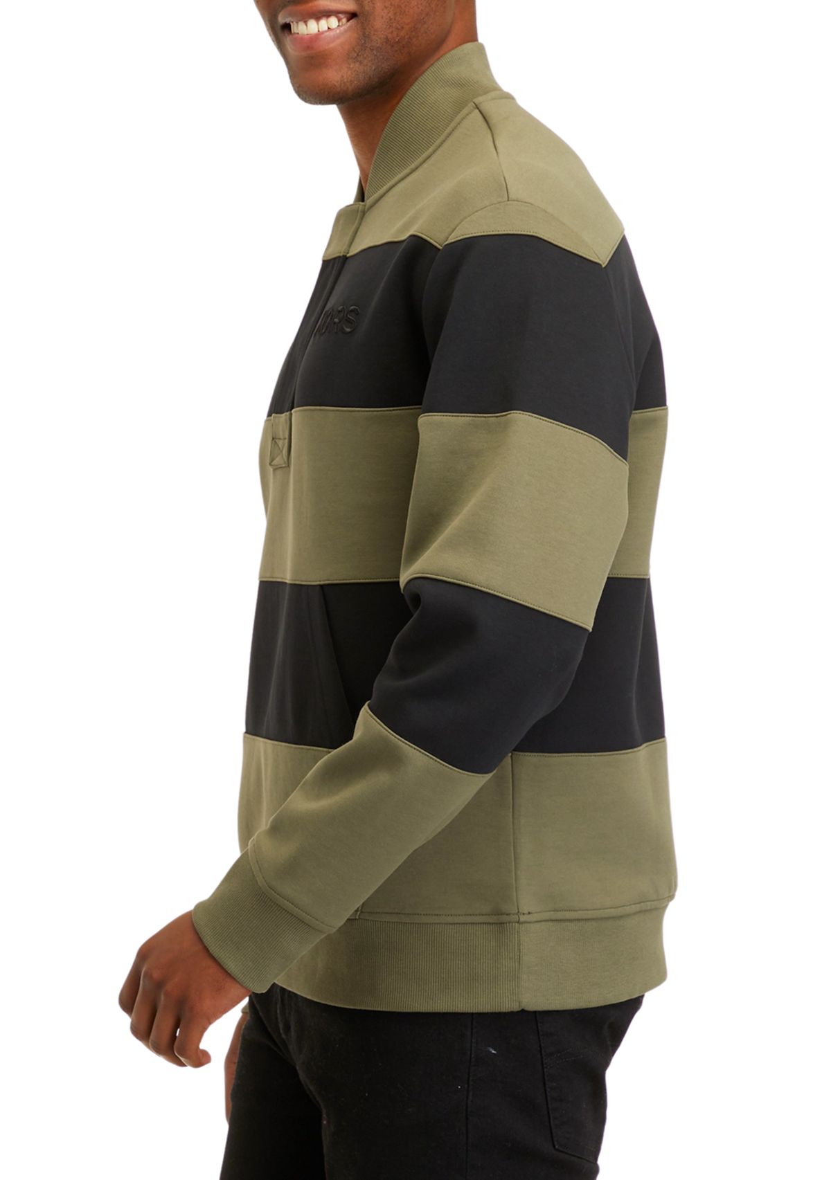 Stripe Quarter Zip Sweatshirt