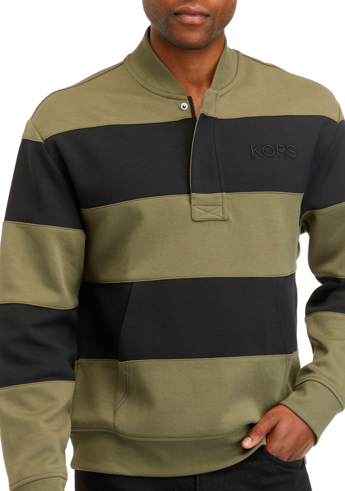 Stripe Quarter Zip Sweatshirt