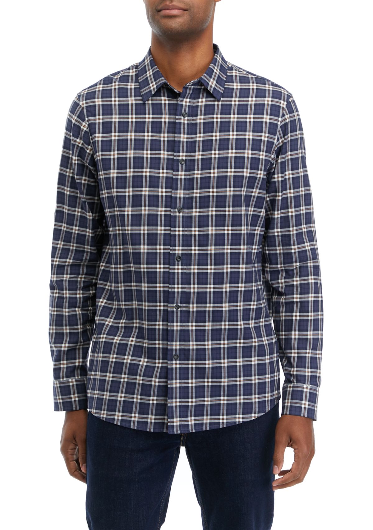 Long Sleeve Brush Window Check Classic Fit Shirt