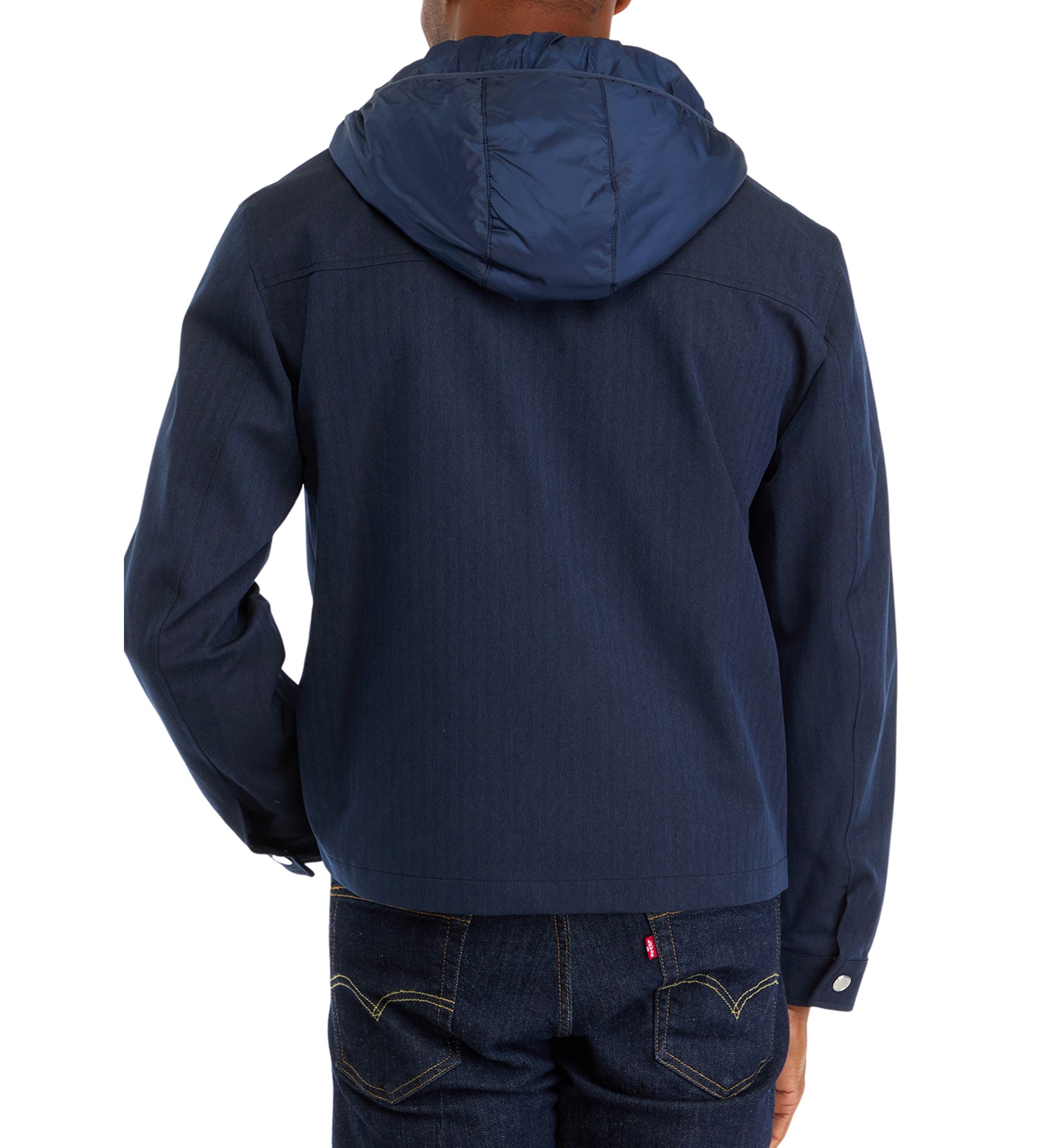 Mens Herringbone Mixed Media Jacket