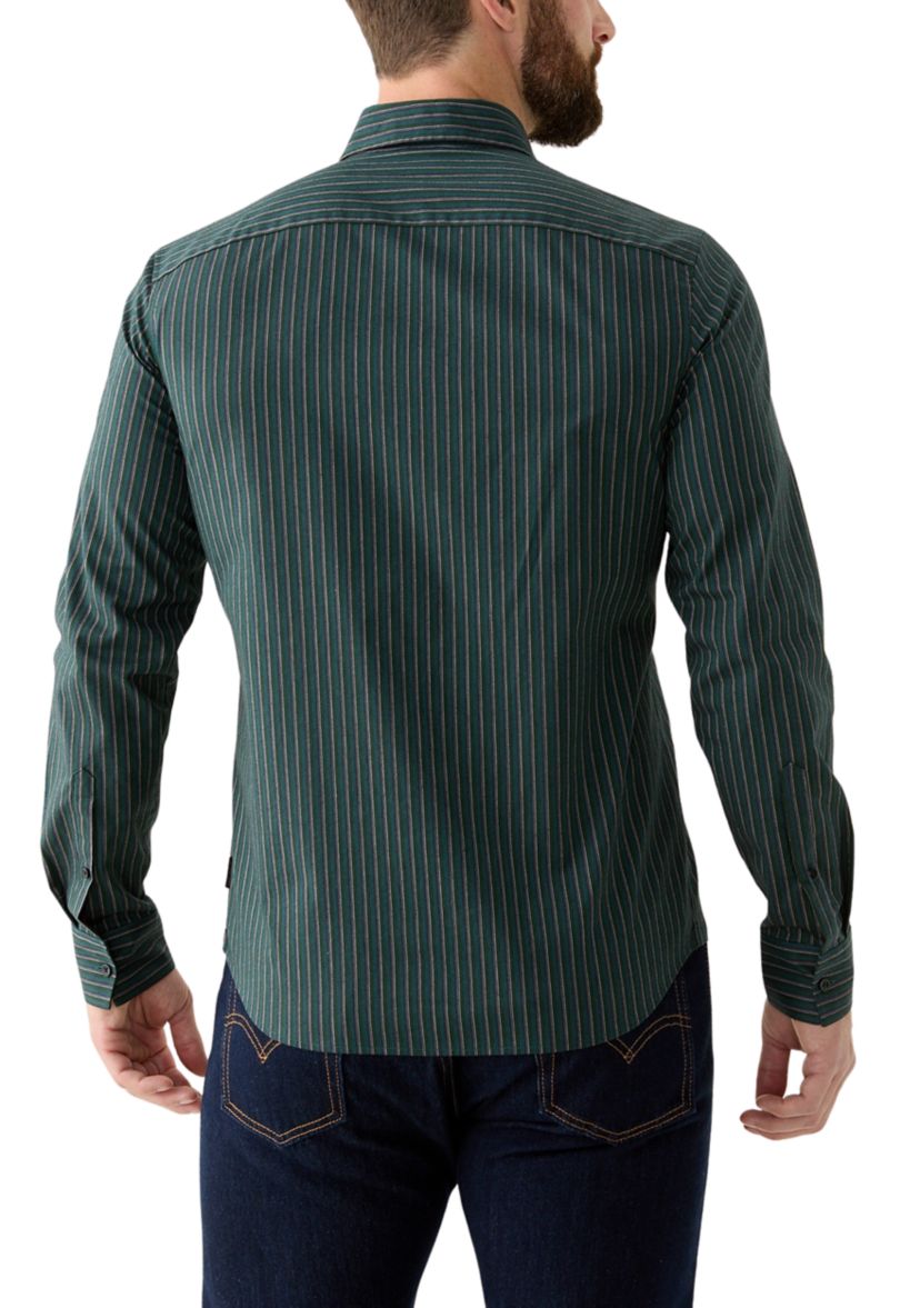 Mens Long Sleeve Button Down Shadow Stripe Shirt