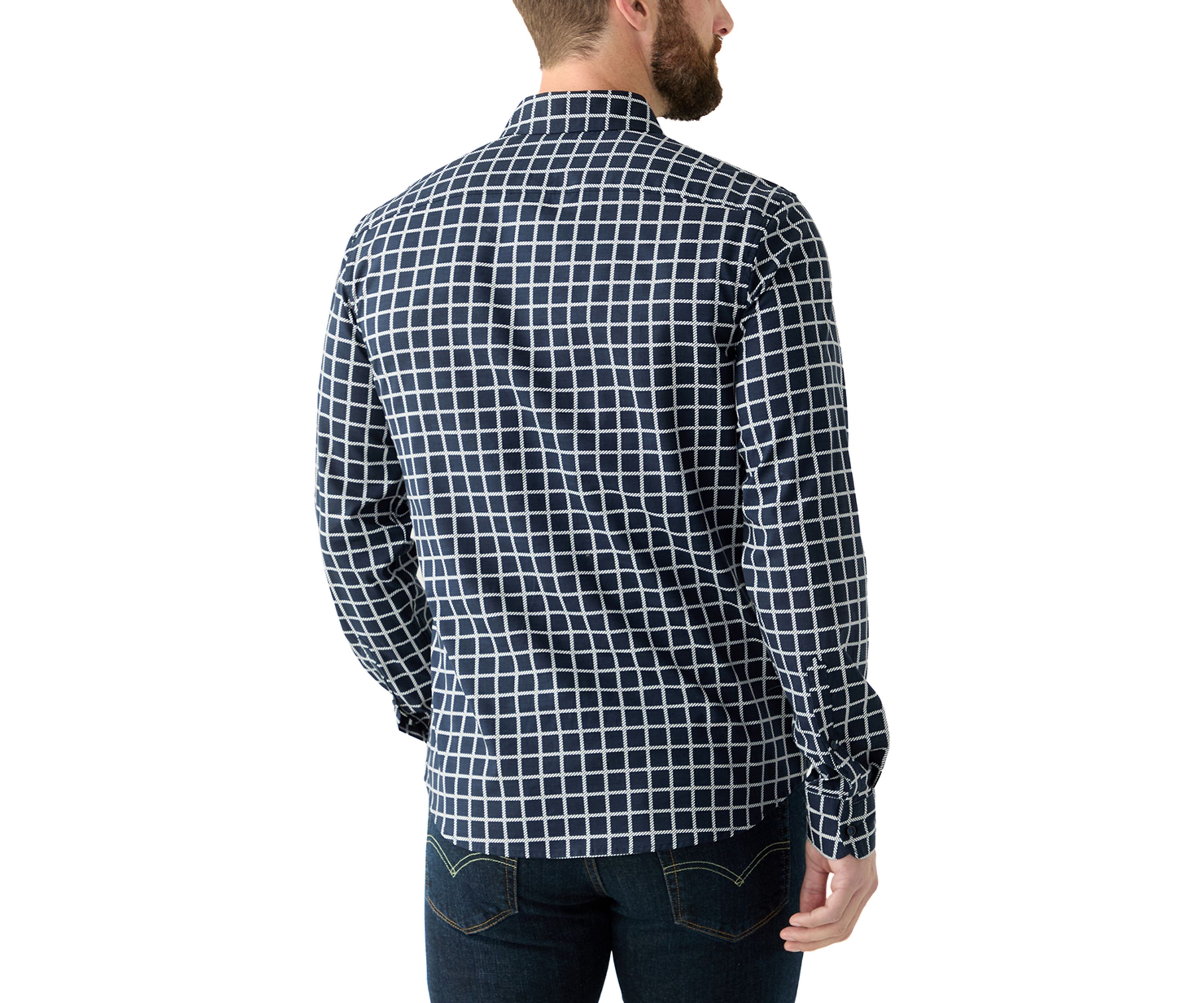 Slim Windowpane Printed Shirt