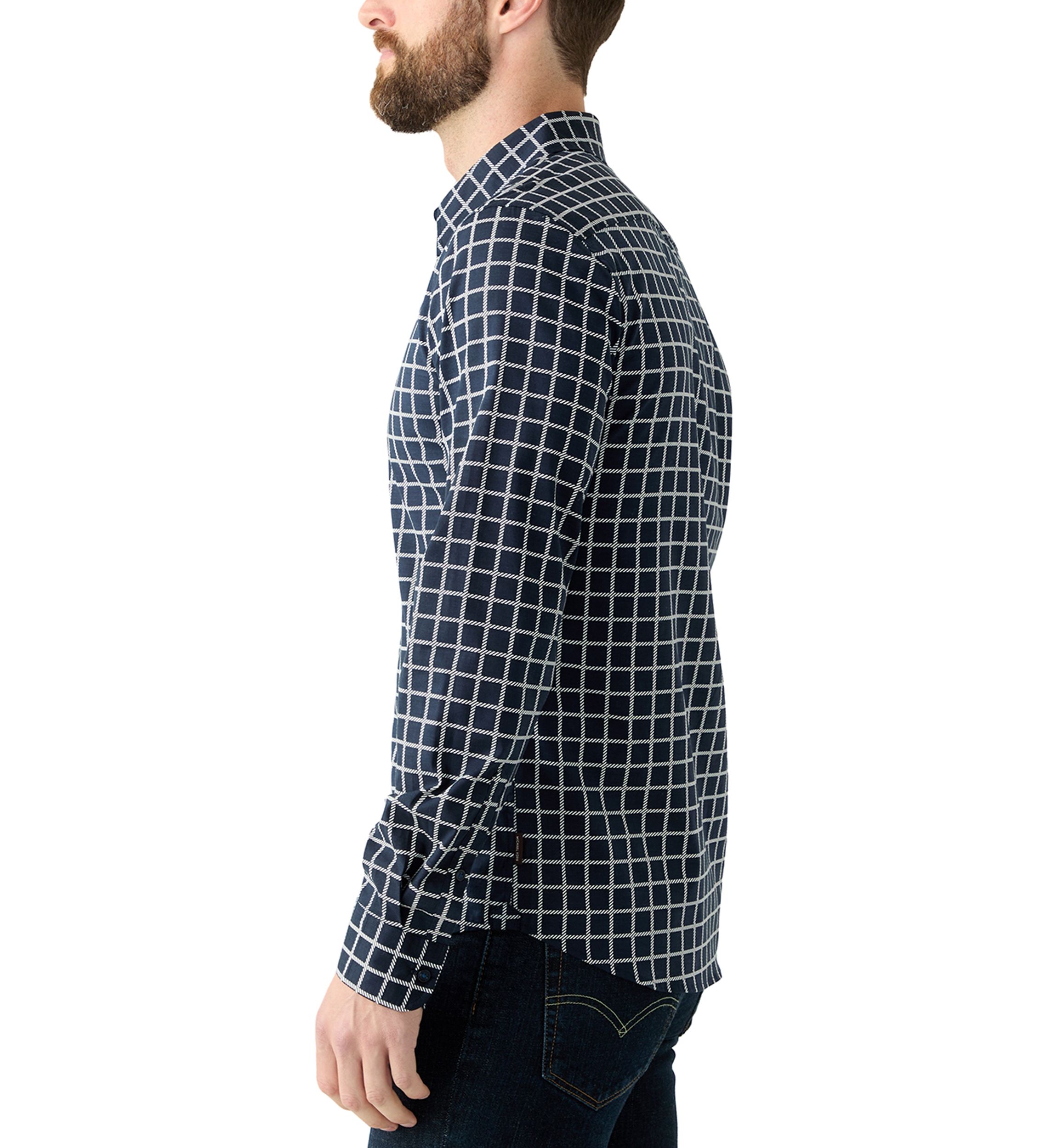 Slim Windowpane Printed Shirt