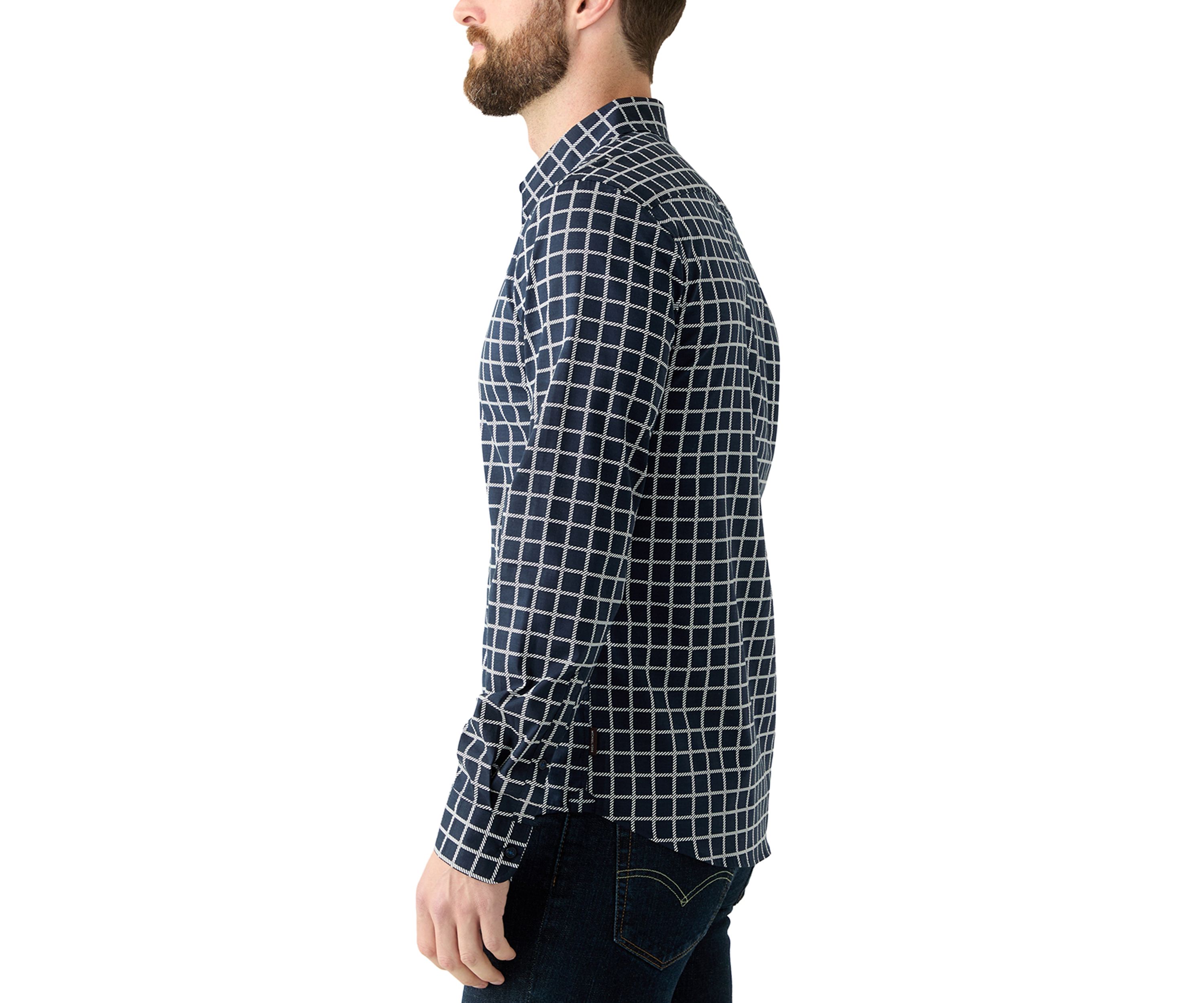 Slim Windowpane Printed Shirt
