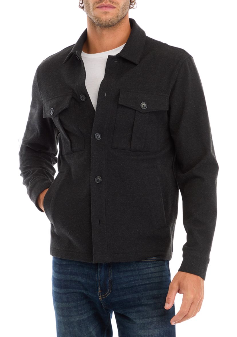 Mens Long Sleeve Double Face Shirt Jacket