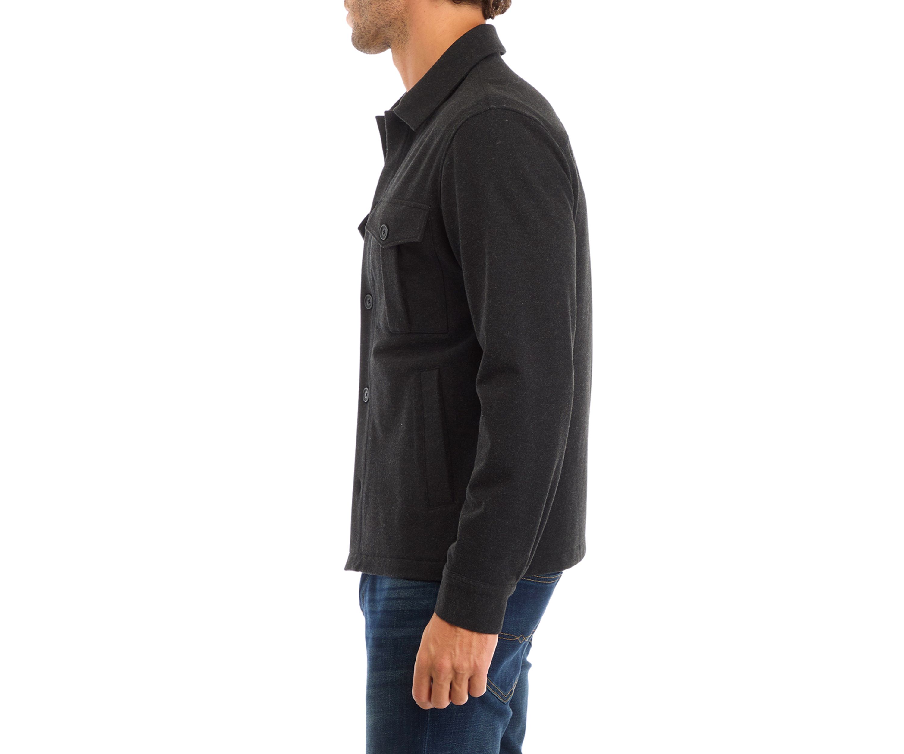 Mens Long Sleeve Double Face Shirt Jacket