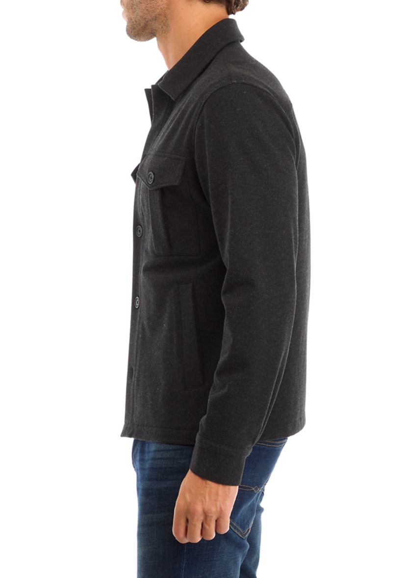 Mens Long Sleeve Double Face Shirt Jacket