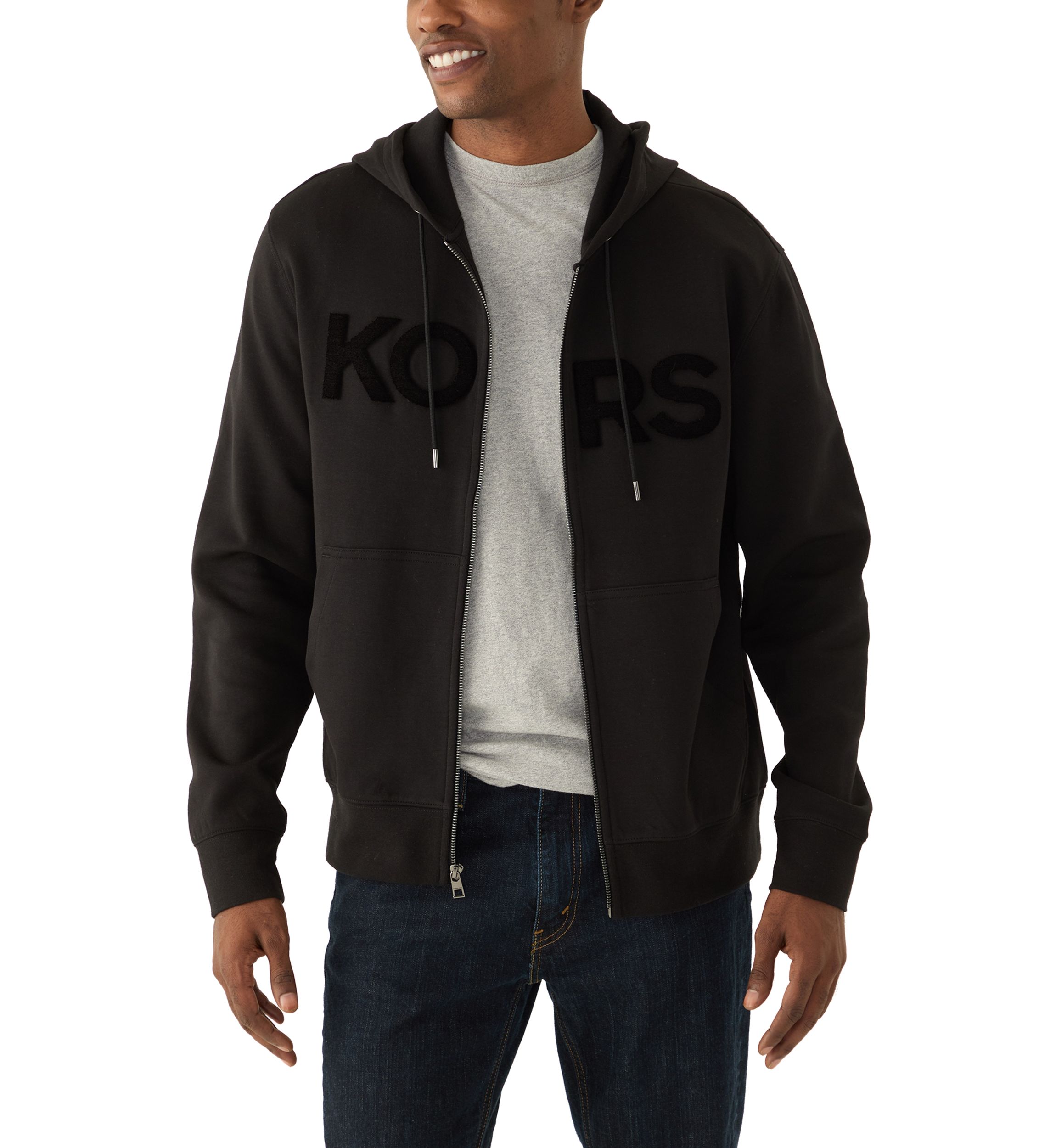 Mens Tufted Logo Full Zip Sweatshirt
