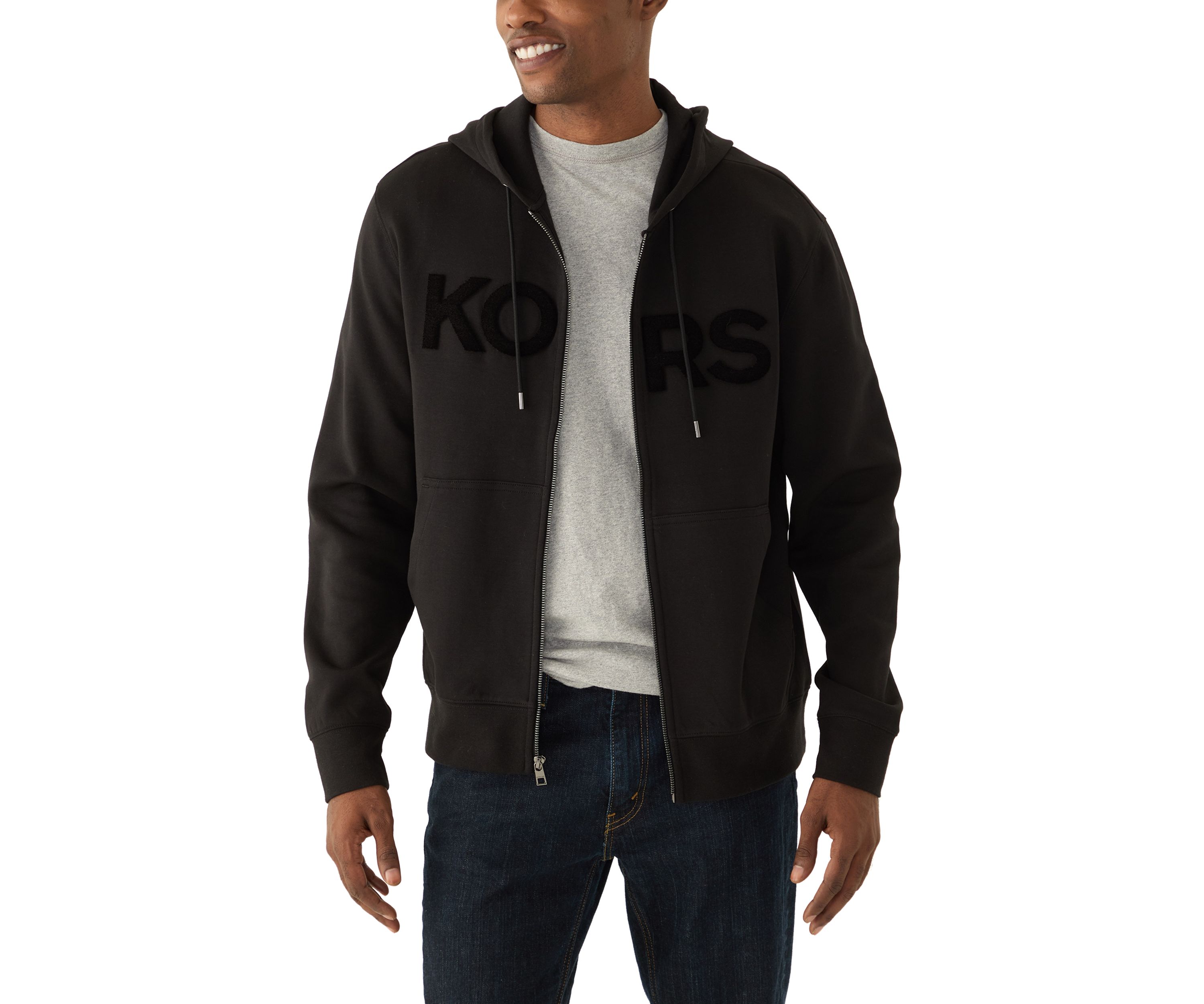 Mens Tufted Logo Full Zip Sweatshirt