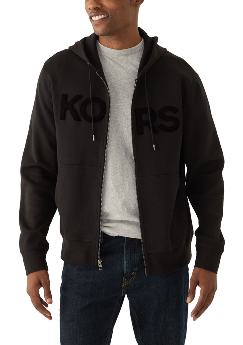 Mens Tufted Logo Full Zip Sweatshirt