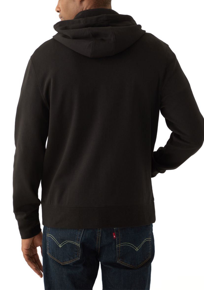 Mens Tufted Logo Full Zip Sweatshirt