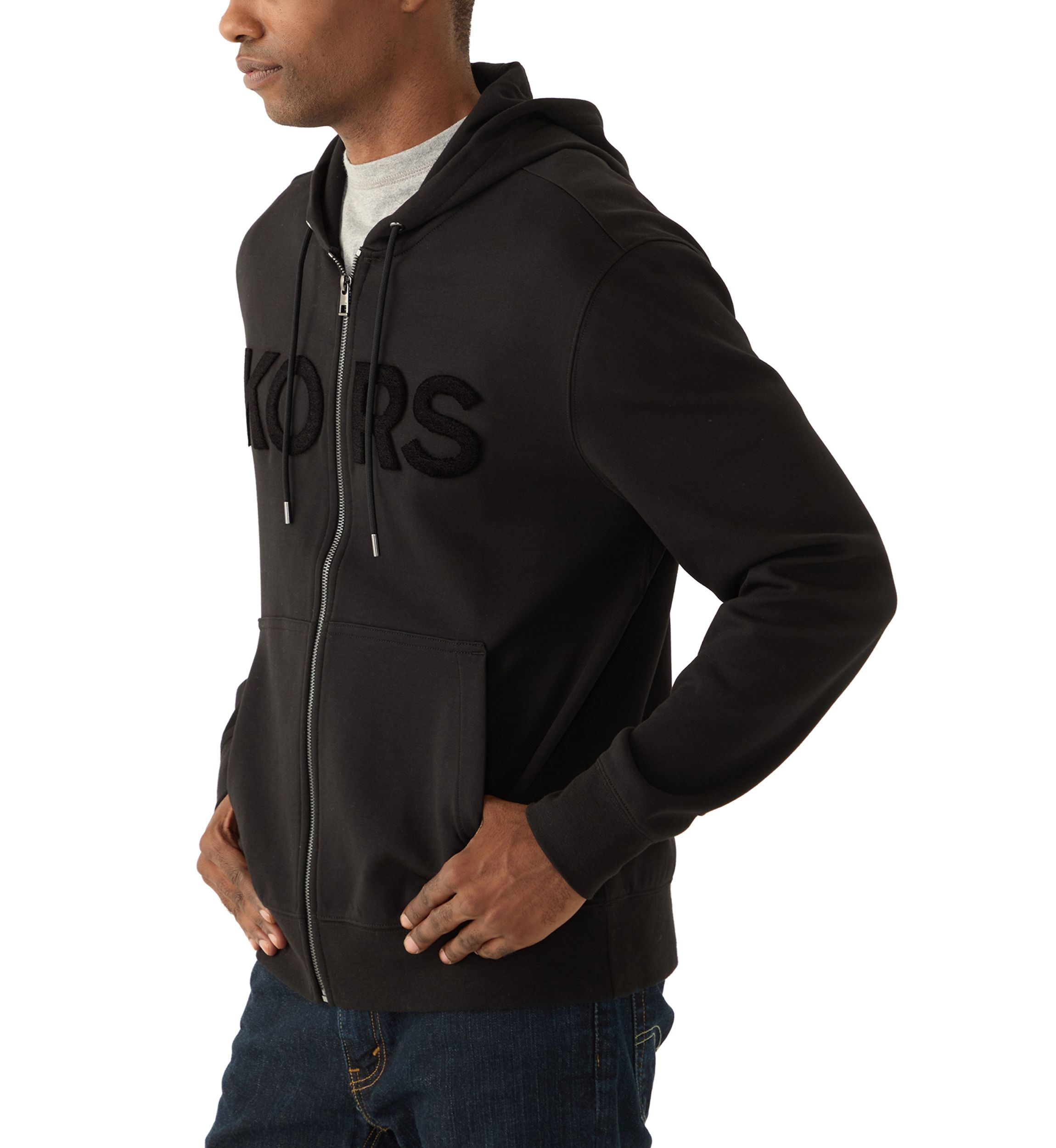 Mens Tufted Logo Full Zip Sweatshirt