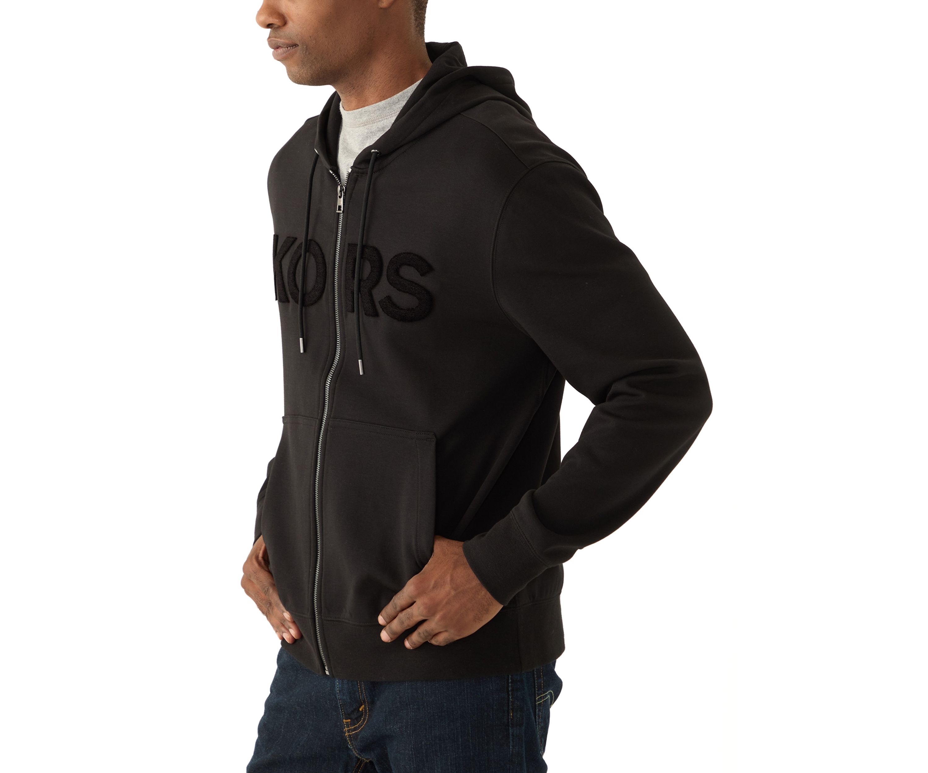 Mens Tufted Logo Full Zip Sweatshirt