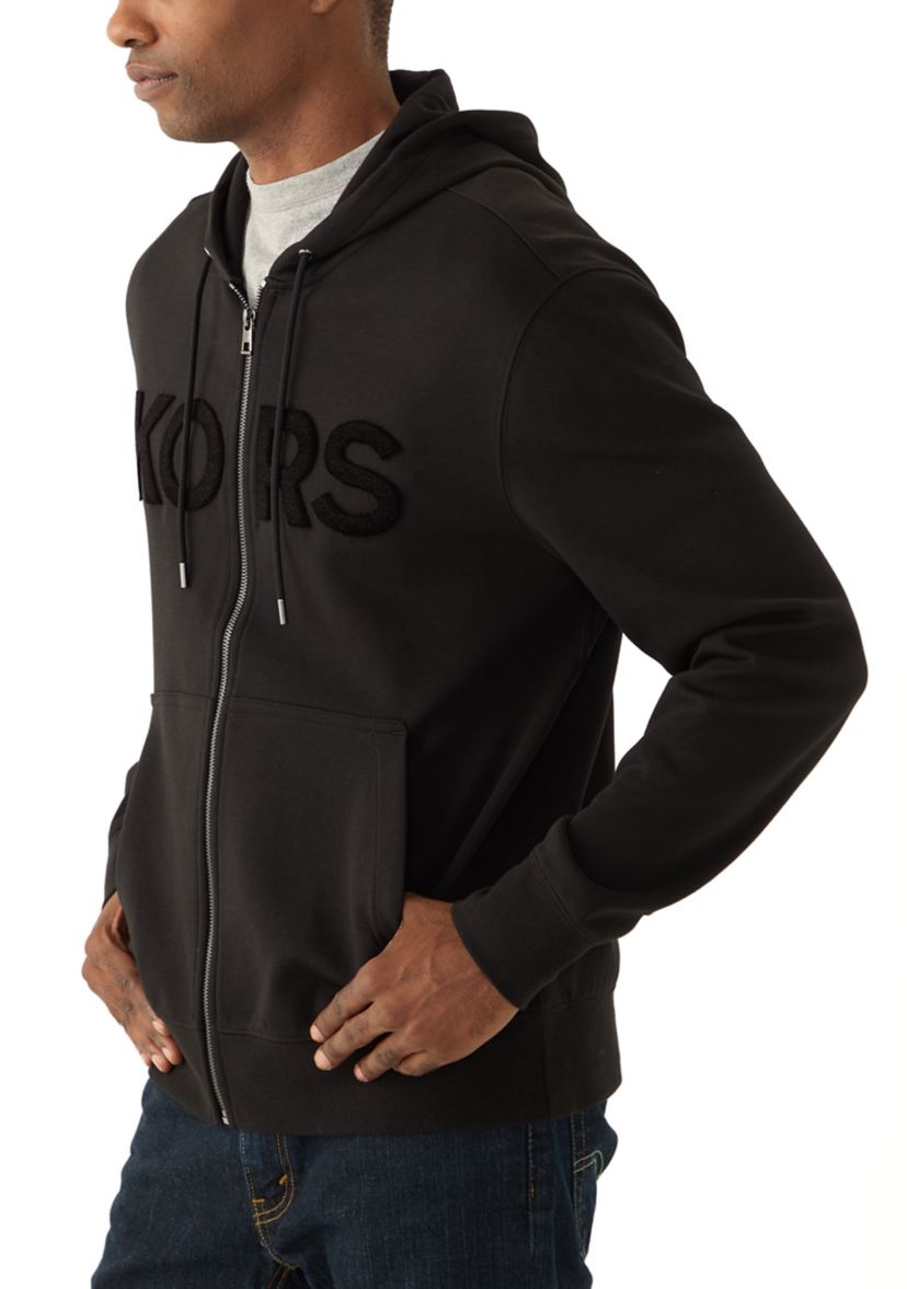 Mens Tufted Logo Full Zip Sweatshirt