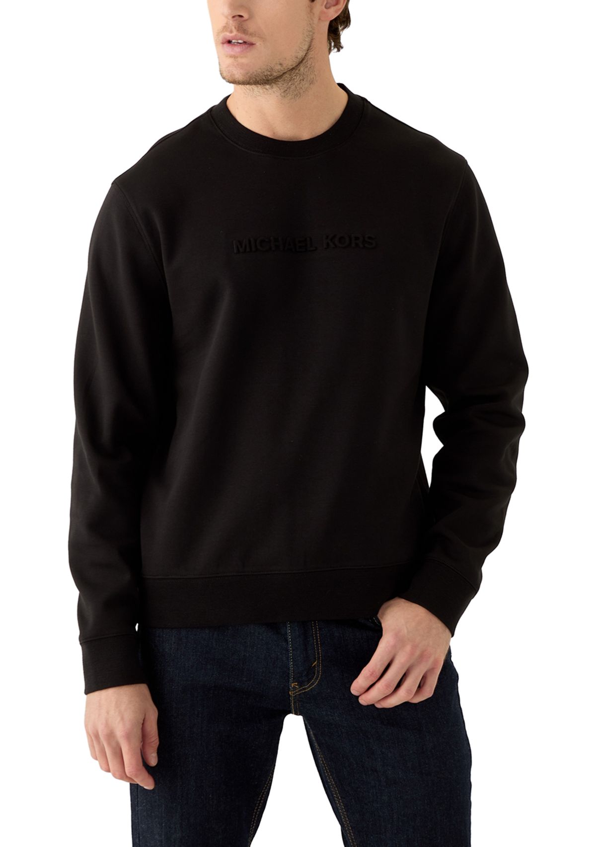 Mens Embossed Logo Crew Neck Sweatshirt