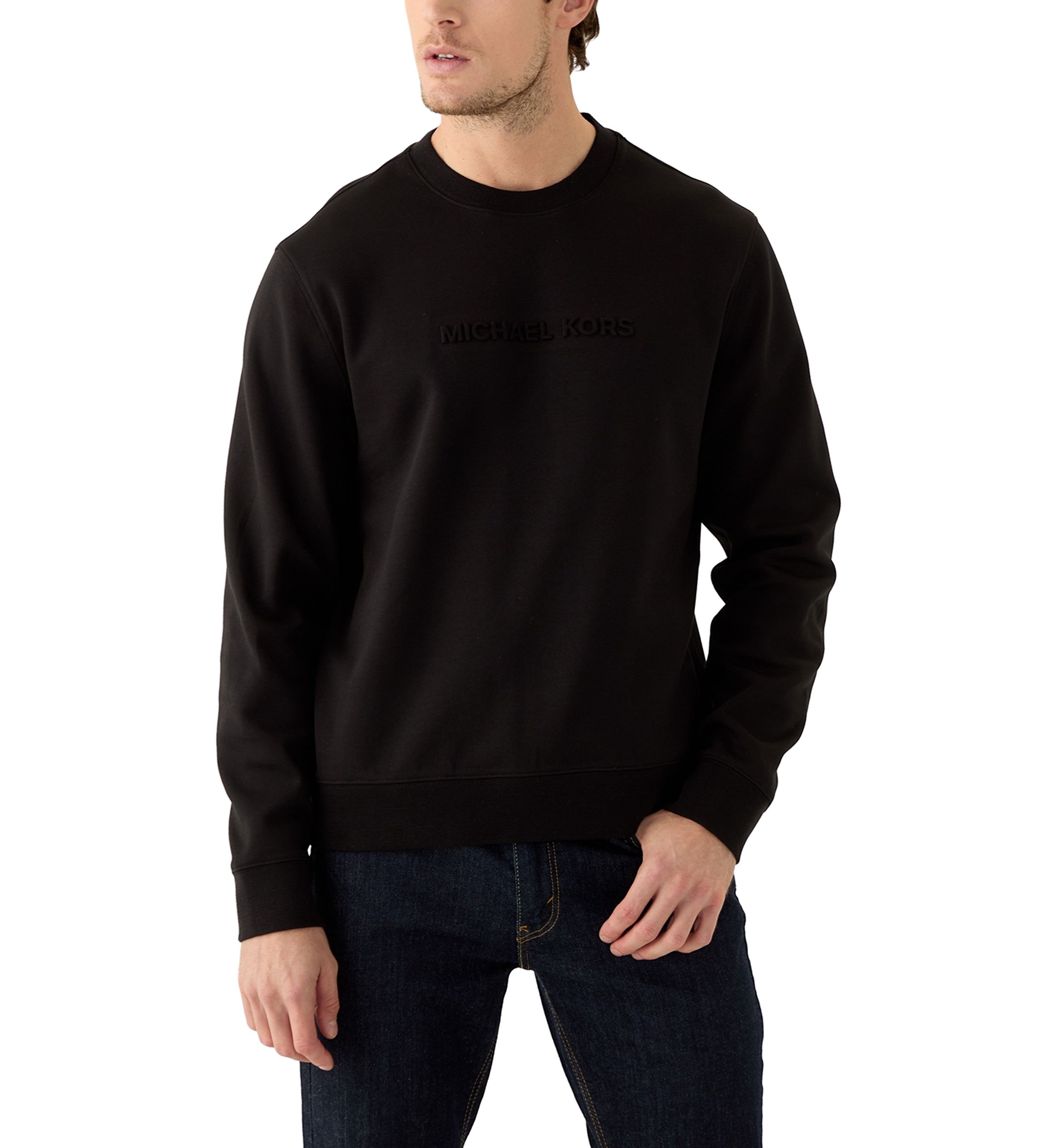 Mens Embossed Logo Crew Neck Sweatshirt