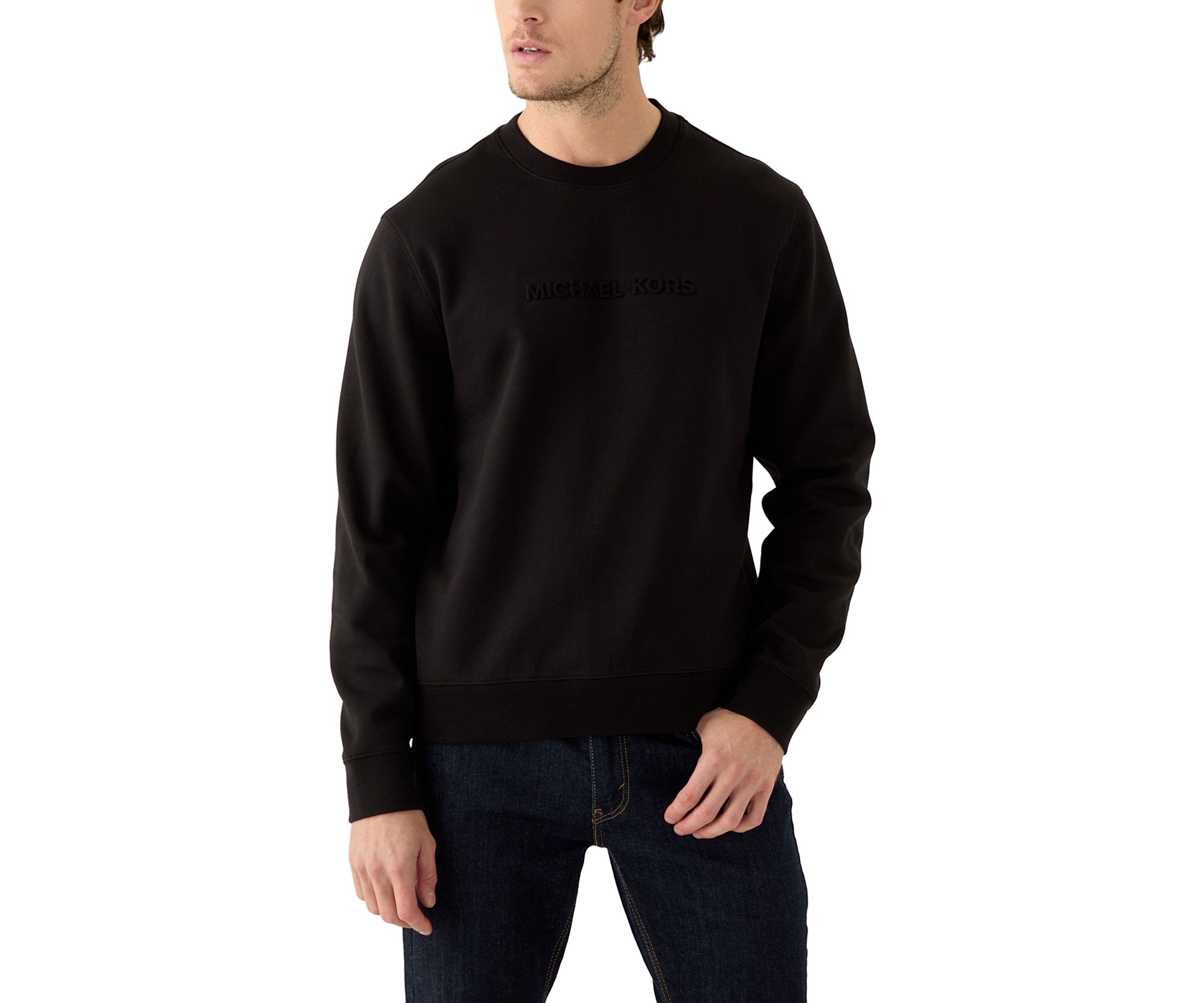 Mens Embossed Logo Crew Neck Sweatshirt