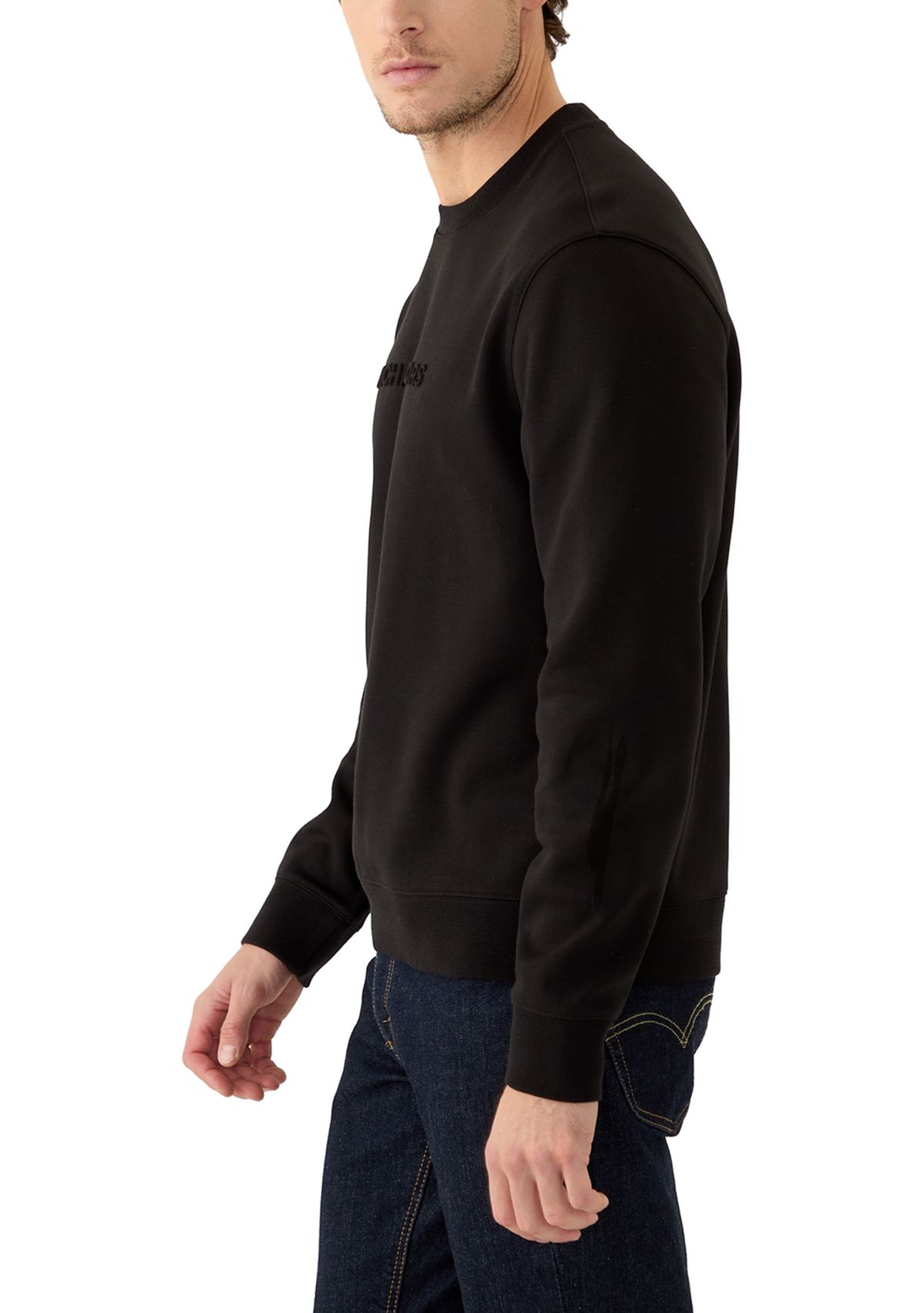 Mens Embossed Logo Crew Neck Sweatshirt
