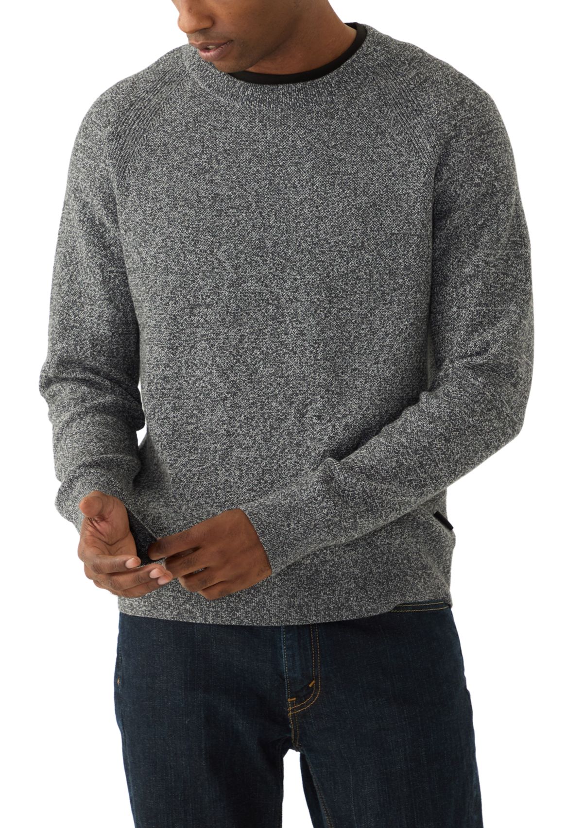 Mens Mouliné Texture Crew Neck Sweater